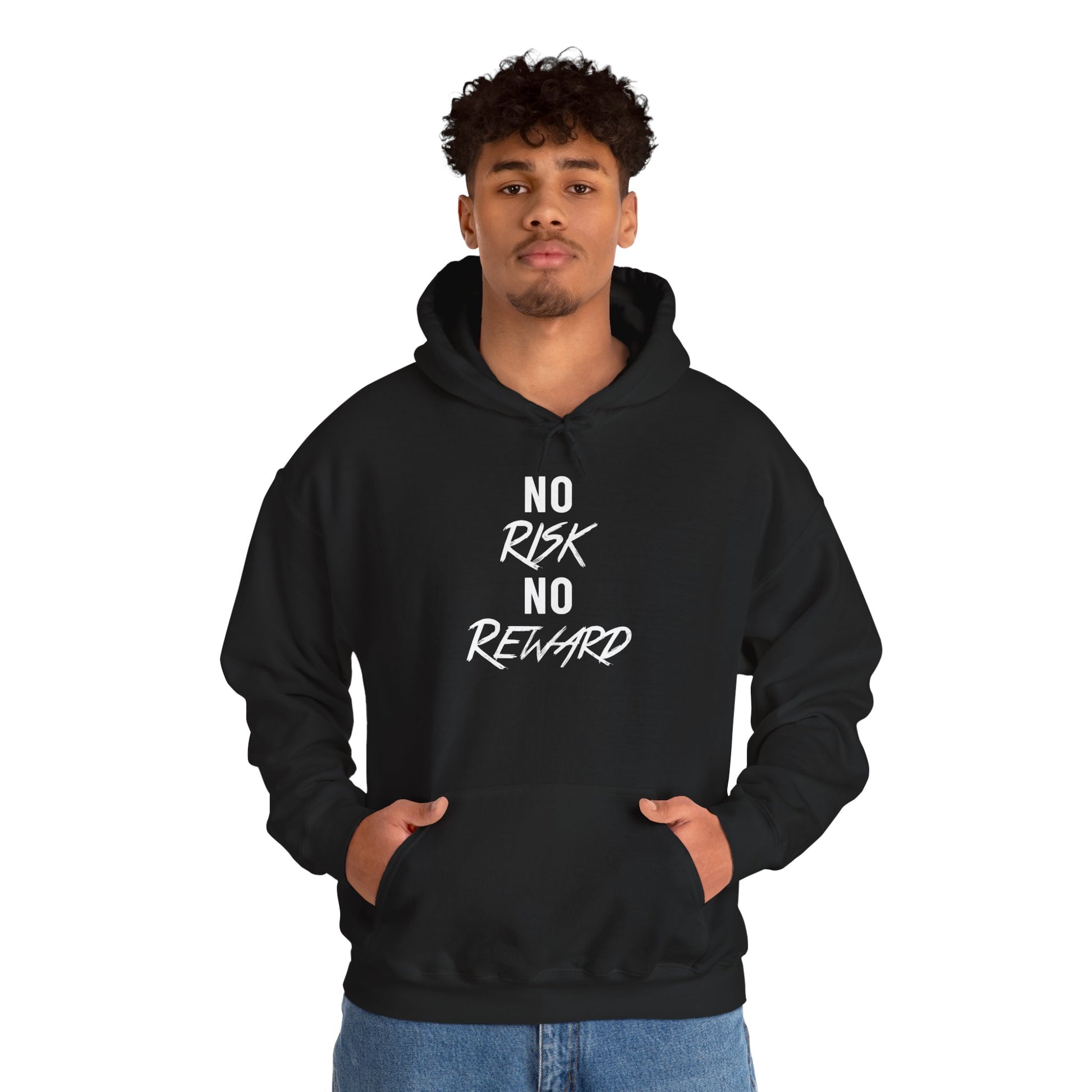 No Risk No Reward Hoodie — Motivational Black Pullover for Hustle & Gym