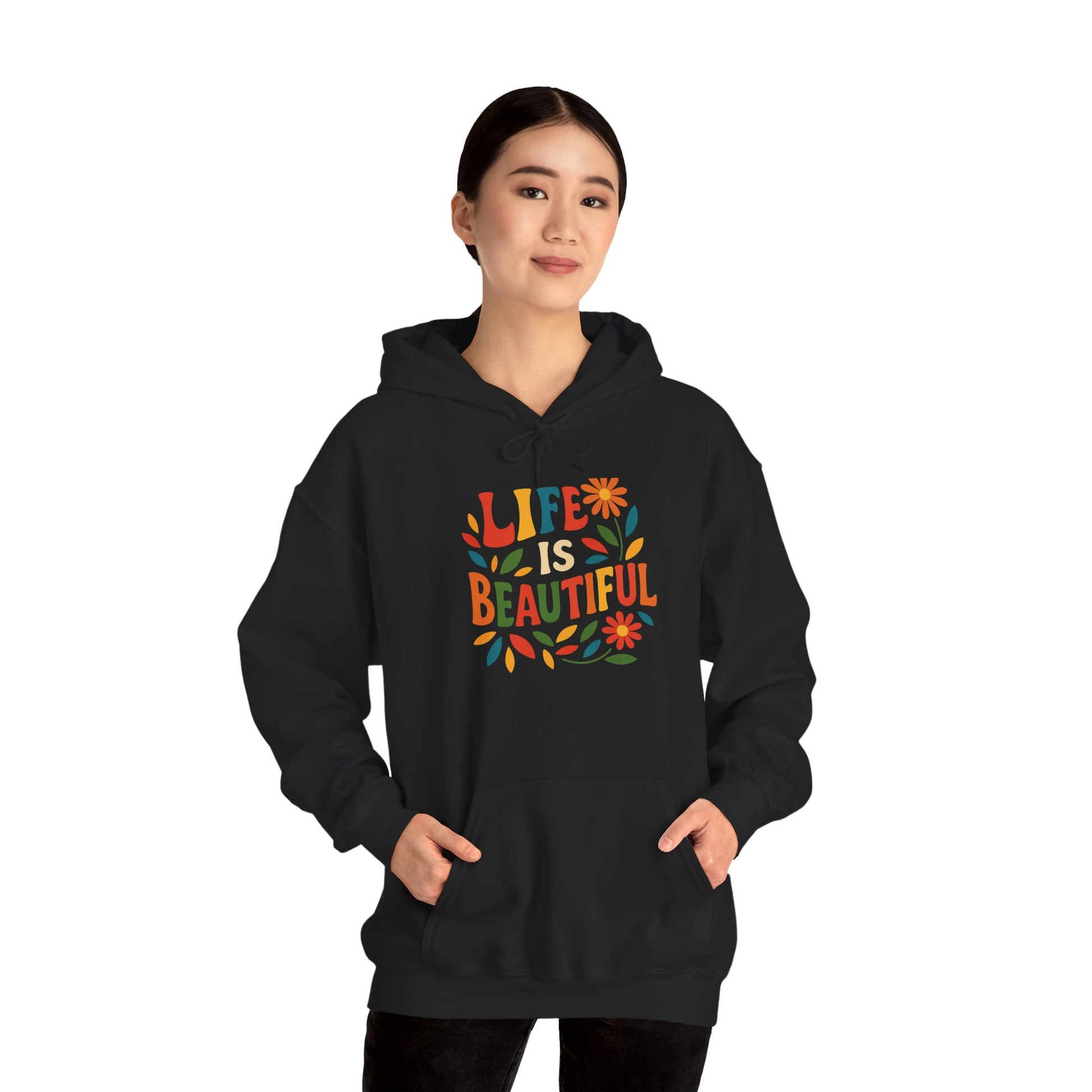 Life is Beautiful Hoodie, Cozy Sweatshirt, Inspirational Gift, Spring Style, Everyday Comfort, Unisex Fashion