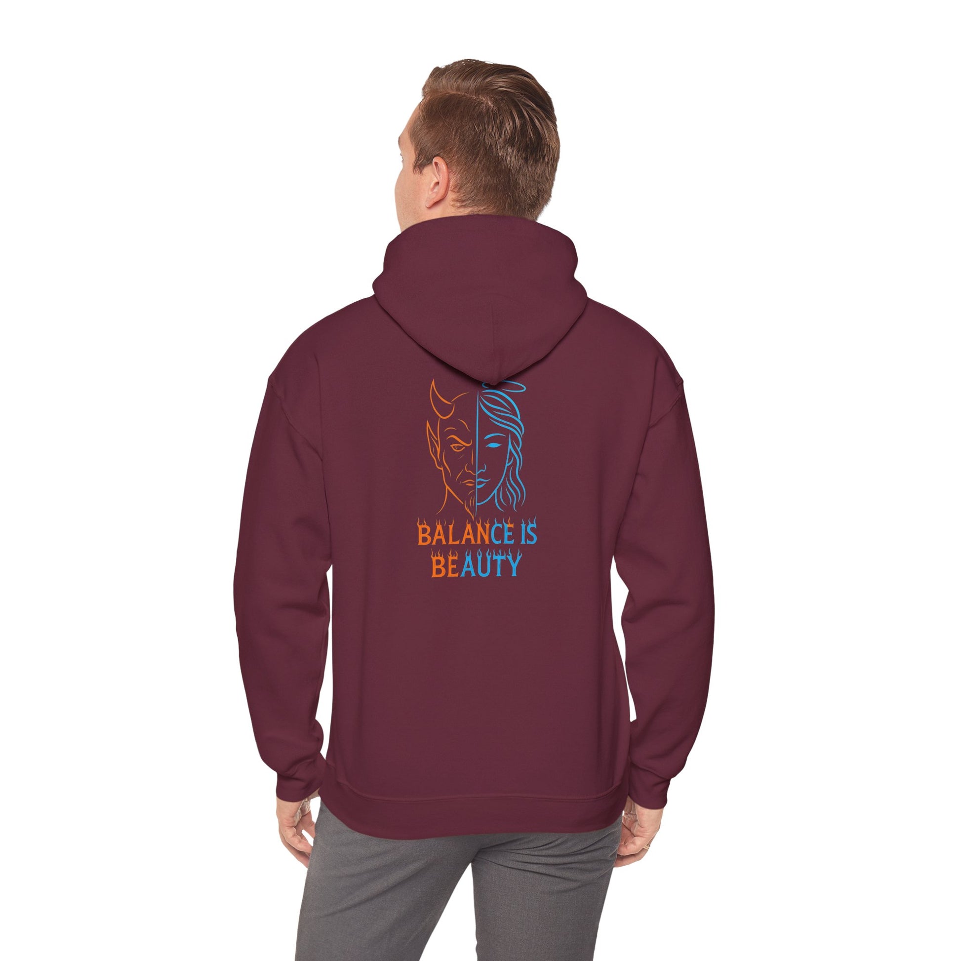 Duality Inspired Hoodie, Unisex Heavy Blend Sweatshirt, Balance is Beauty Apparel, Cozy Fashion, Gift for Her/Him, Casual Wear, Trendy [...]