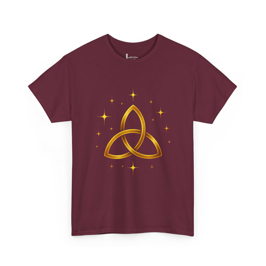 Trinity Symbol Unisex Heavy Cotton Tee | Spiritual Gift, Casual Wear, Festival Apparel, Eco-Friendly Clothing, Everyday Comfort