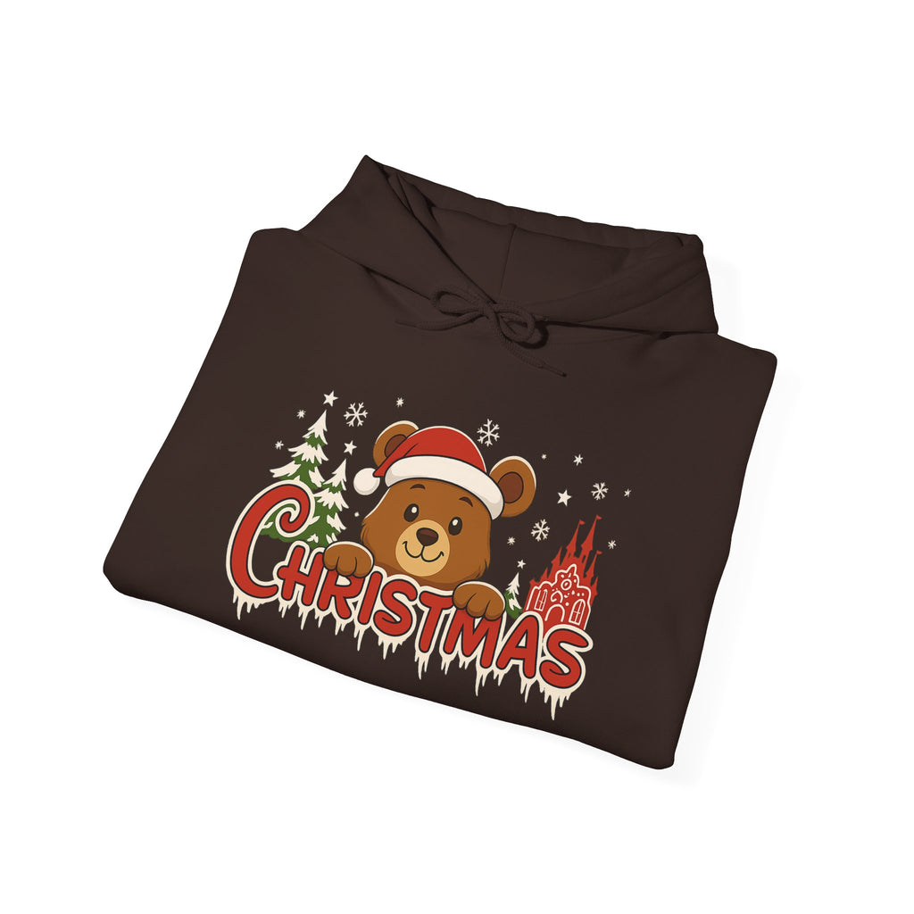 Christmas Bear Hoodie – Cute Santa Hat Holiday Sweatshirt