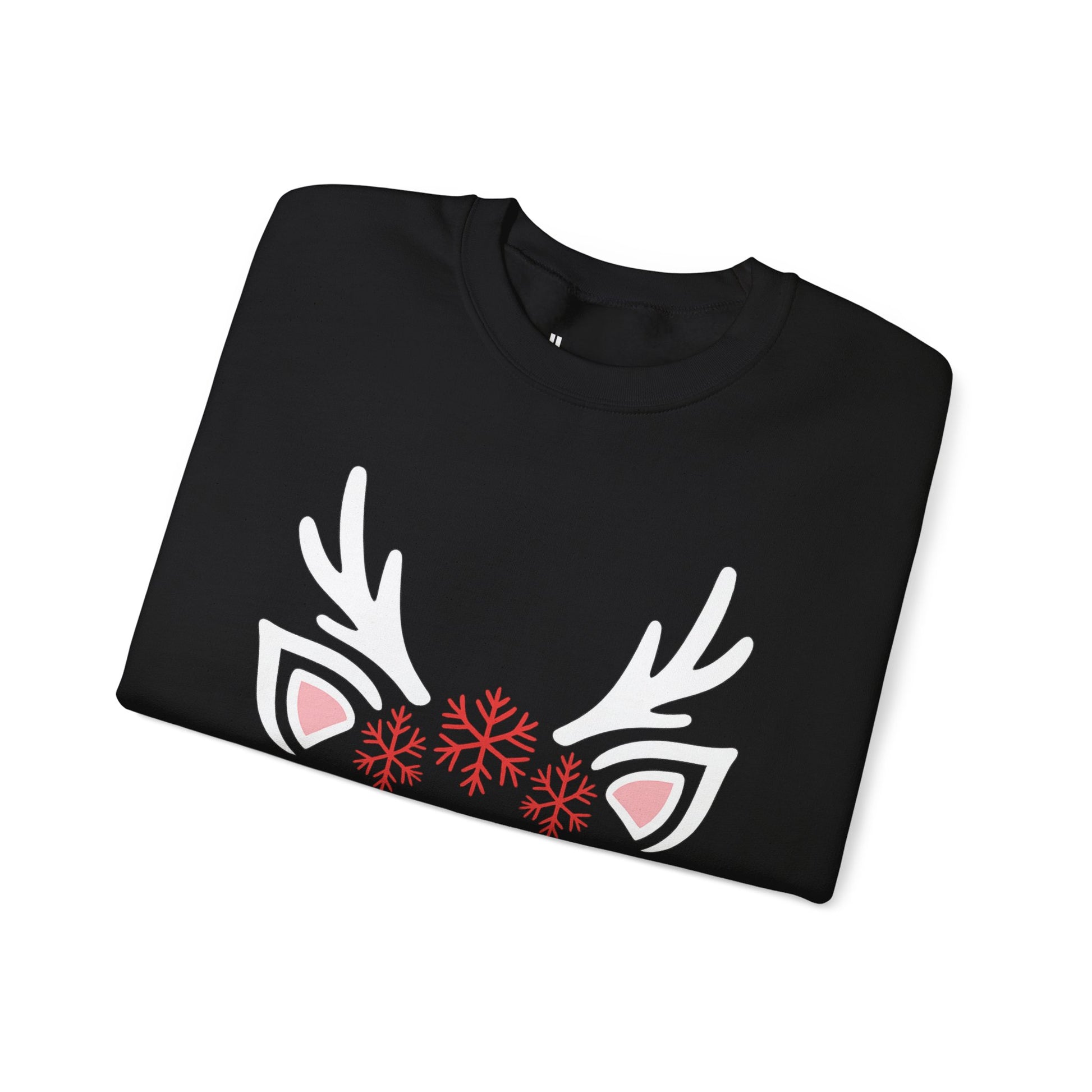 Reindeer Face Holiday Crewneck Sweatshirt