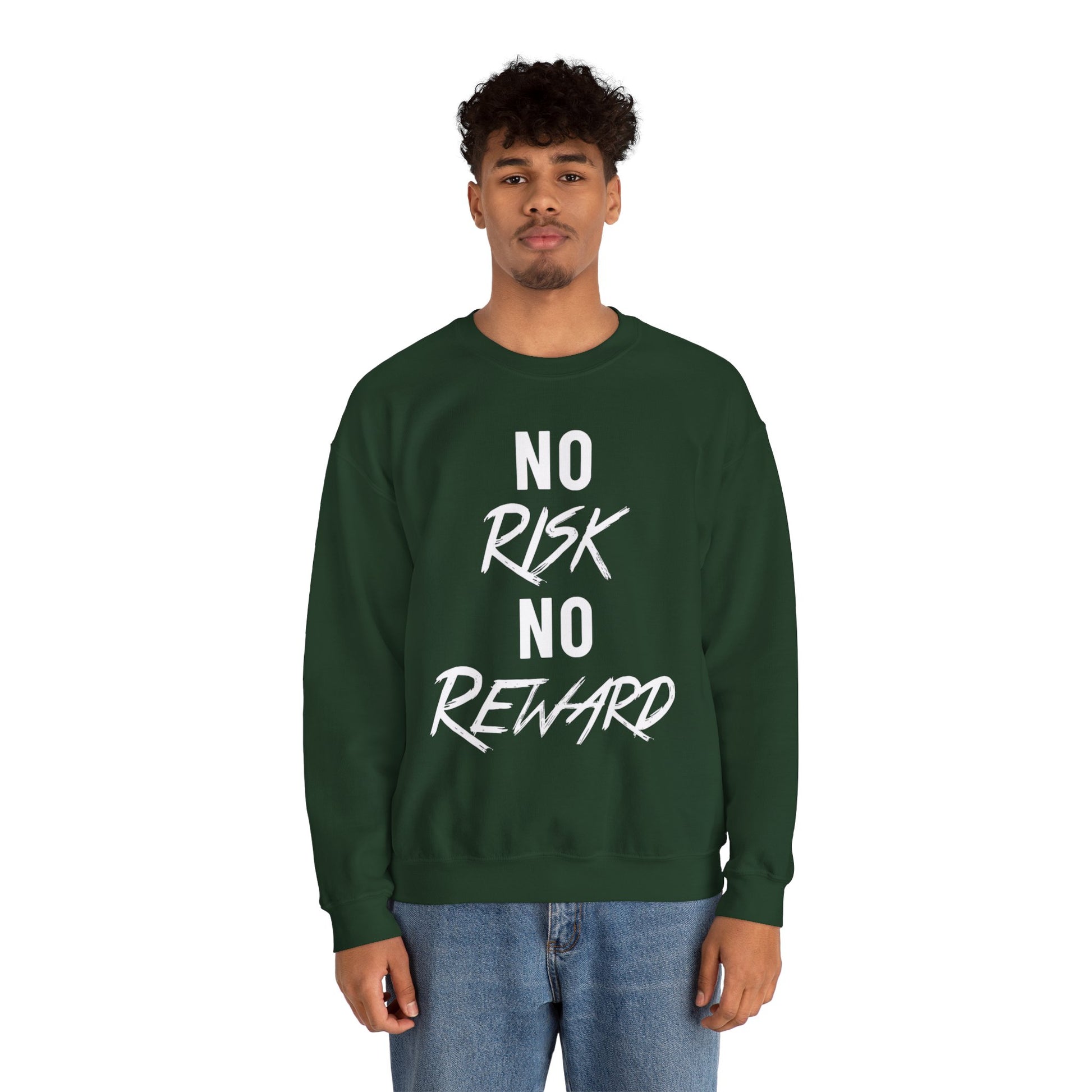 No Risk No Reward Crewneck Sweatshirt — Motivational Graphic Sweatshirt