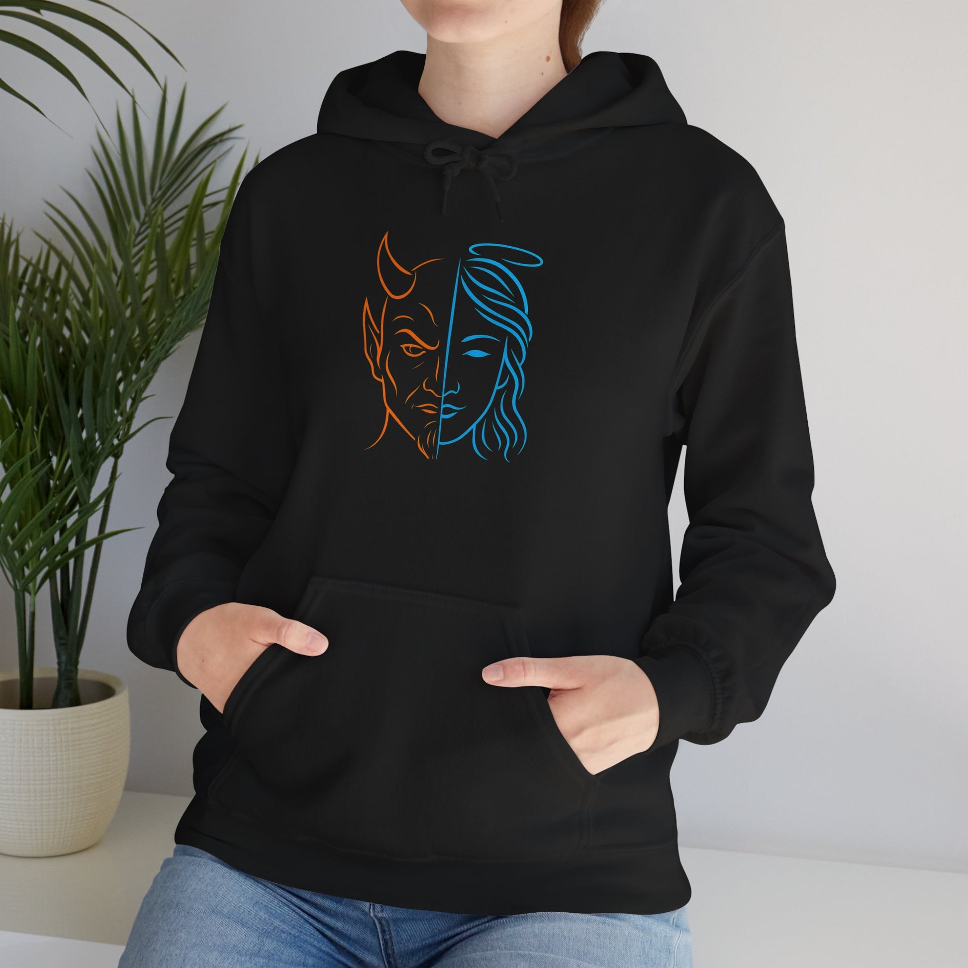 Duality Inspired Hoodie, Unisex Heavy Blend Sweatshirt, Balance is Beauty Apparel, Cozy Fashion, Gift for Her/Him, Casual Wear, Trendy [...]
