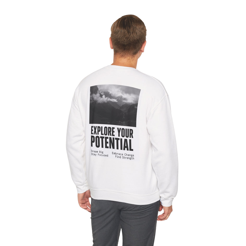 Inspirational Crewneck Sweatshirt for Dreamers, Explore Your Potential, Motivational Apparel, Gift for Graduates, Cozy Unisex Sweatshirt