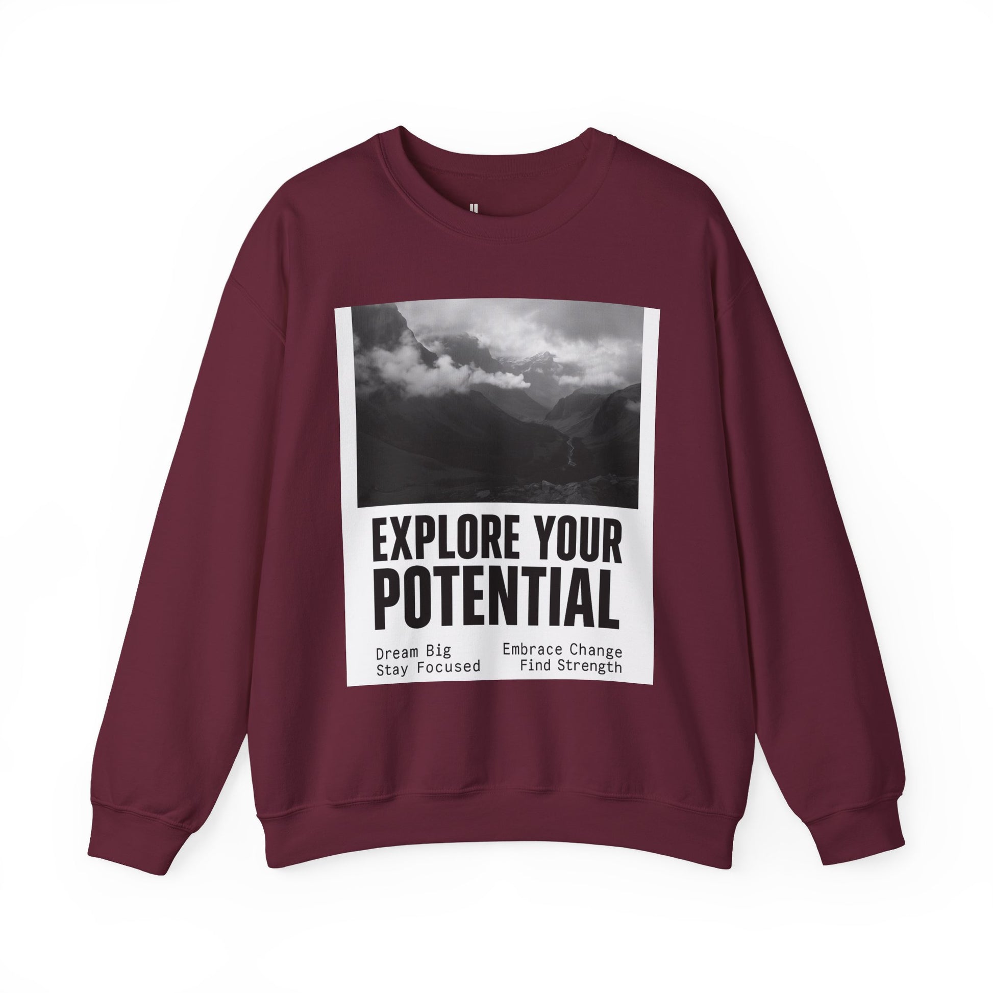 Inspirational Crewneck Sweatshirt for Dreamers, Explore Your Potential, Motivational Apparel, Gift for Graduates, Cozy Unisex Sweatshirt
