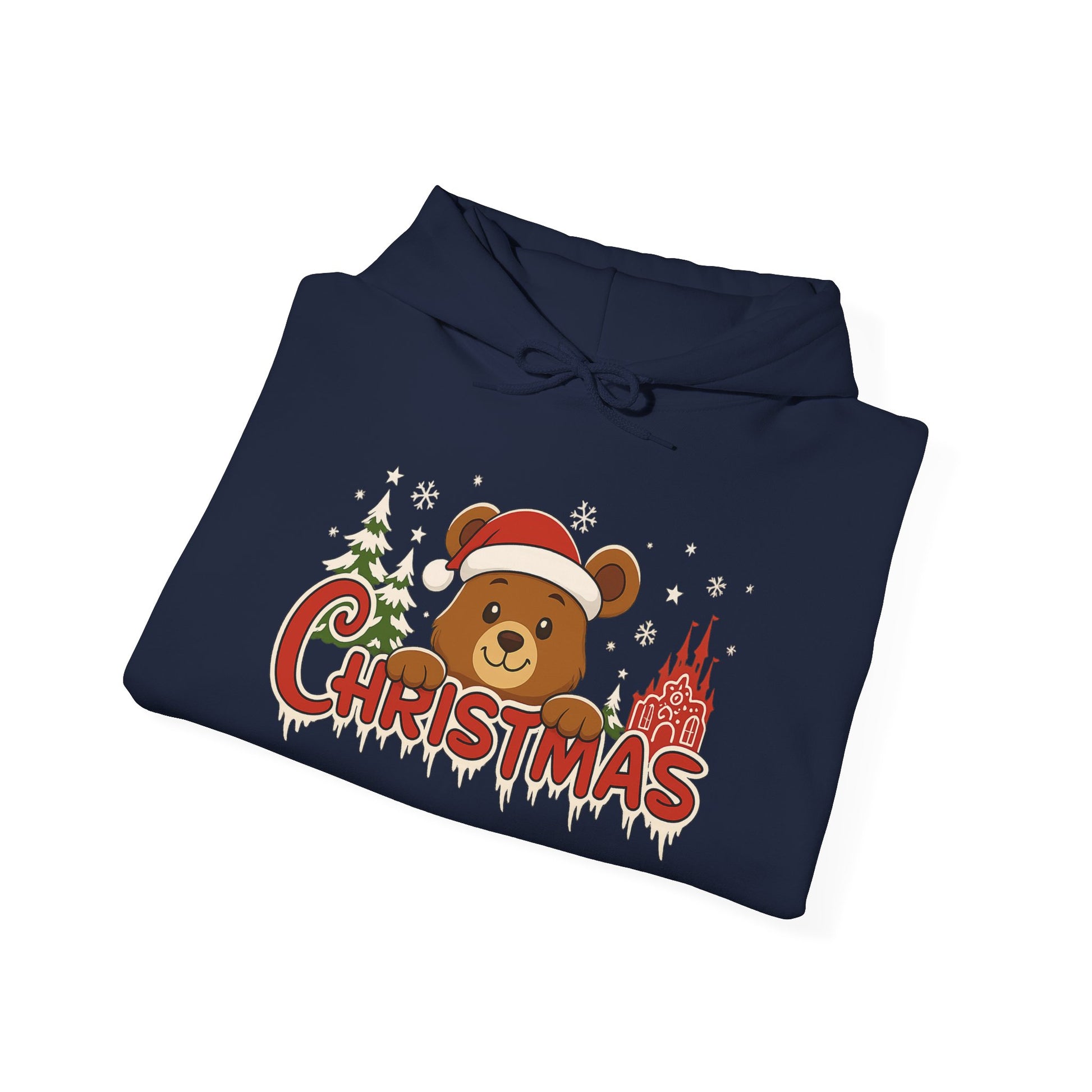 Christmas Bear Hoodie – Cute Santa Hat Holiday Sweatshirt