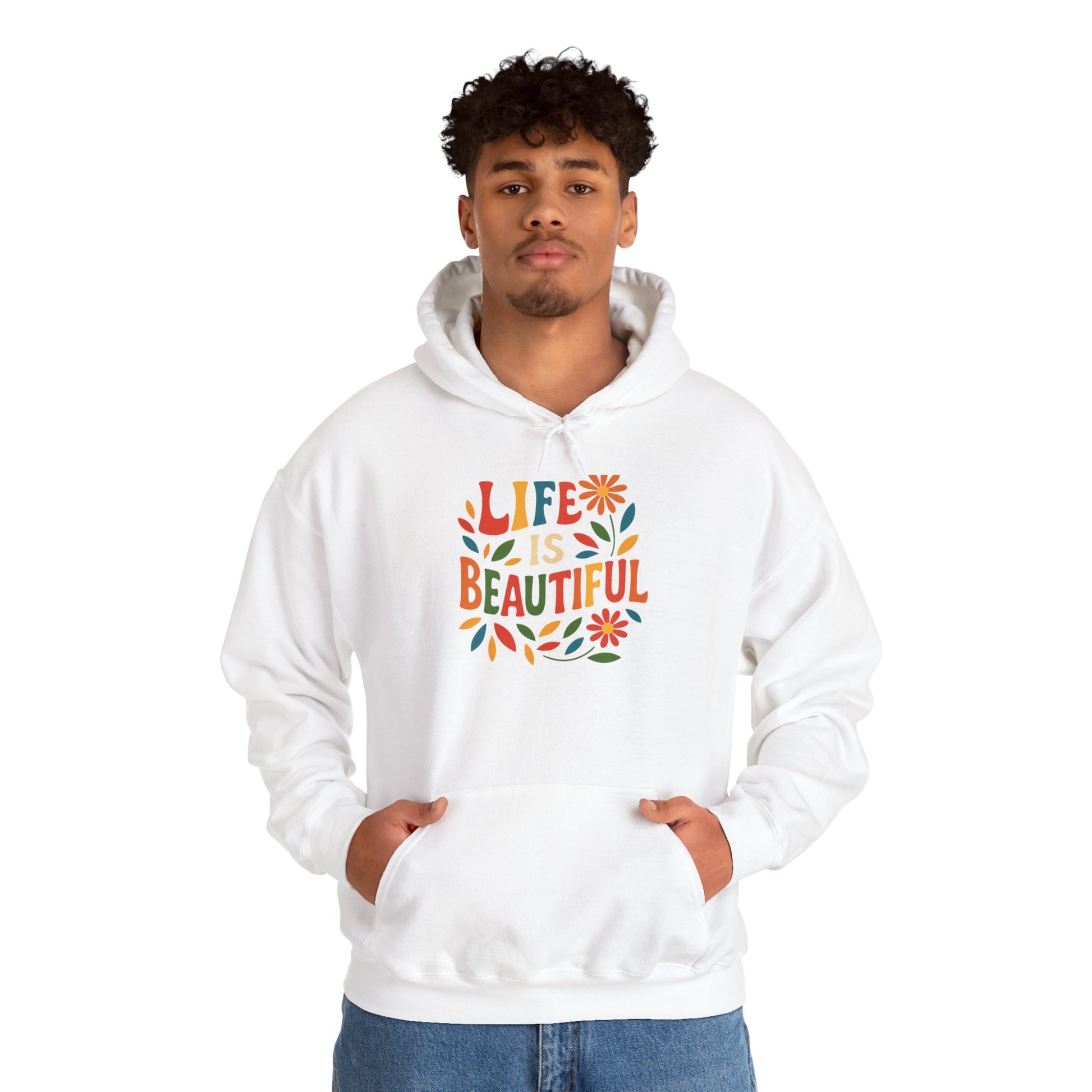 Life is Beautiful Hoodie, Cozy Sweatshirt, Inspirational Gift, Spring Style, Everyday Comfort, Unisex Fashion
