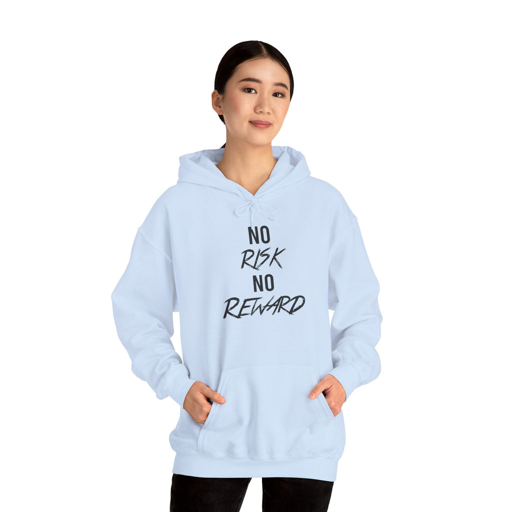No Risk No Reward Hoodie — Motivational Graphic Hooded Sweatshirt