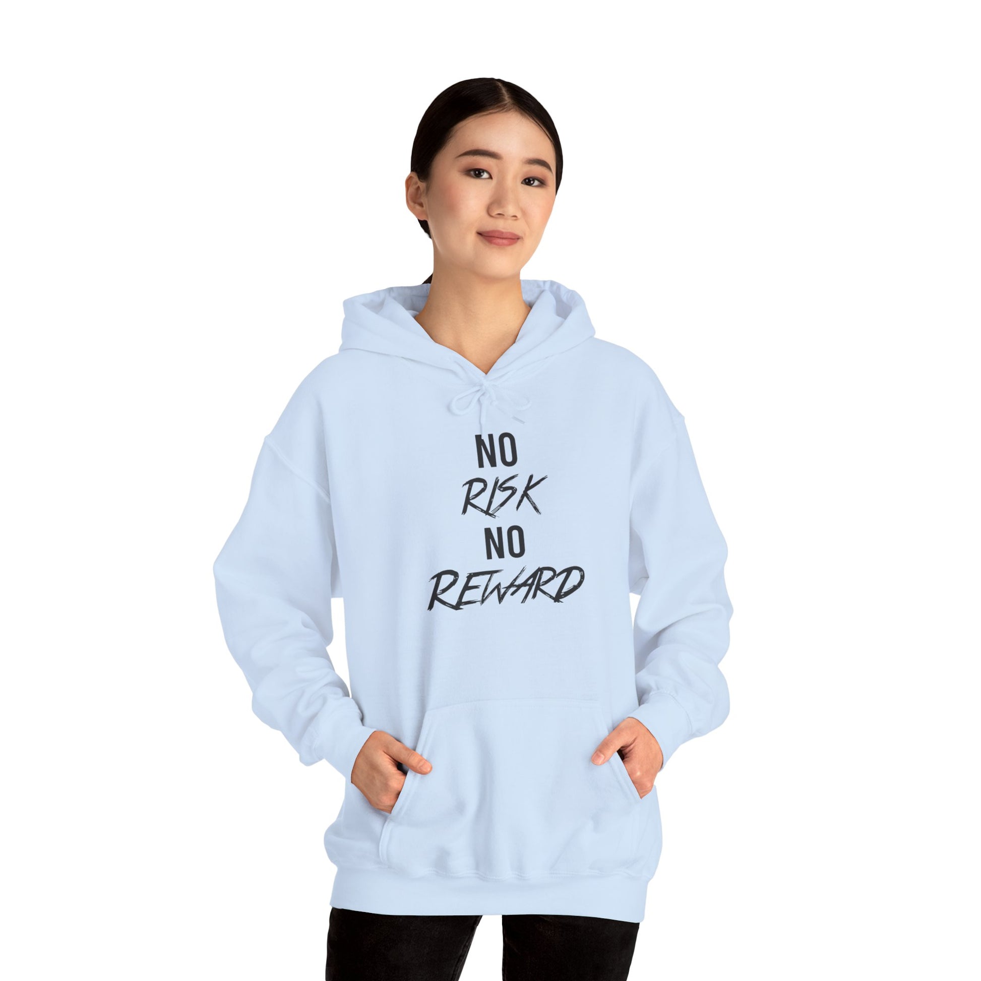 No Risk No Reward Hoodie — Motivational Graphic Hooded Sweatshirt