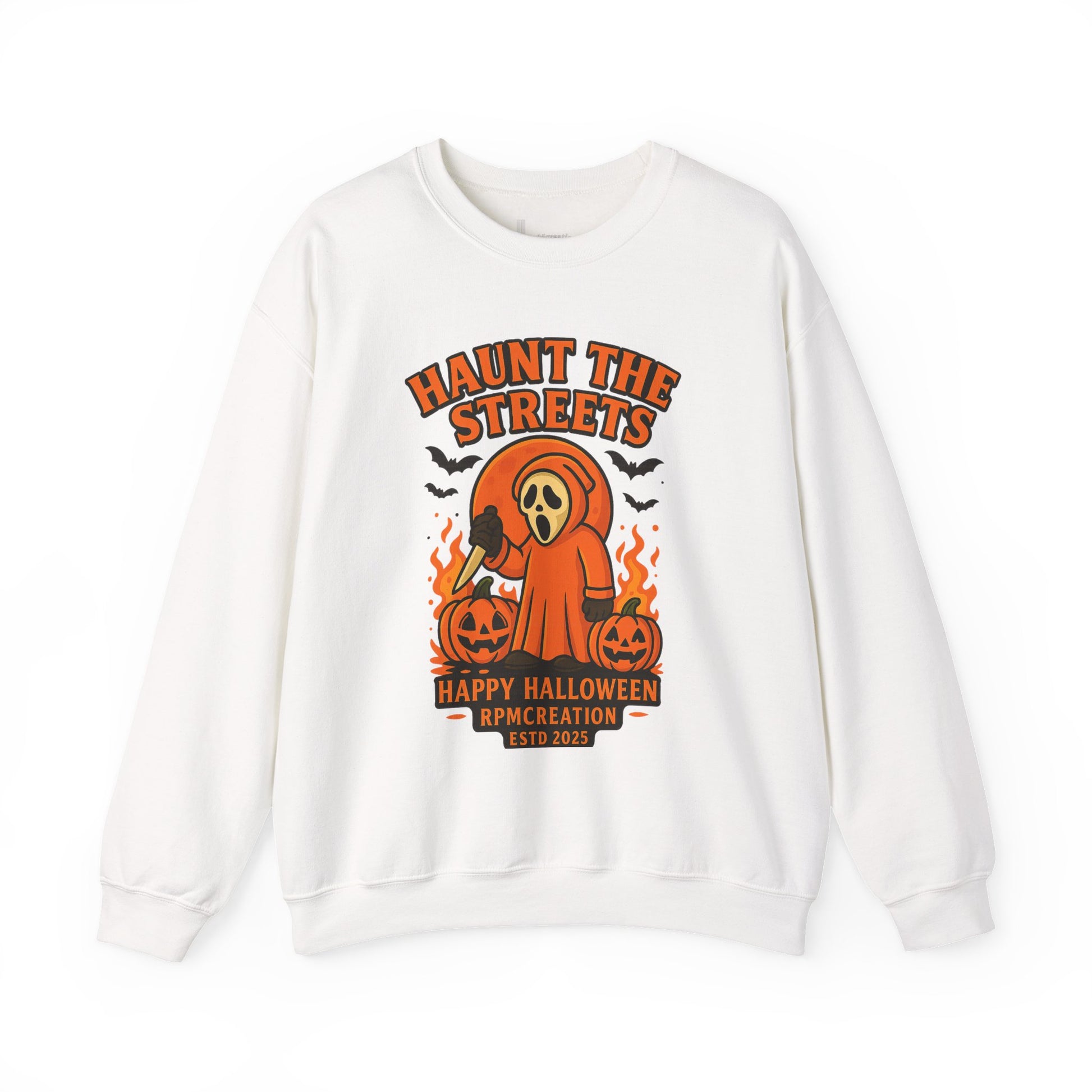Halloween Crewneck Sweatshirt - Haunt the Streets Design