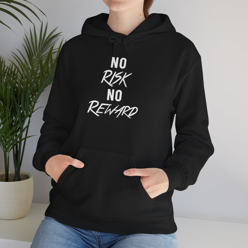 No Risk No Reward Hoodie — Motivational Black Pullover for Hustle & Gym