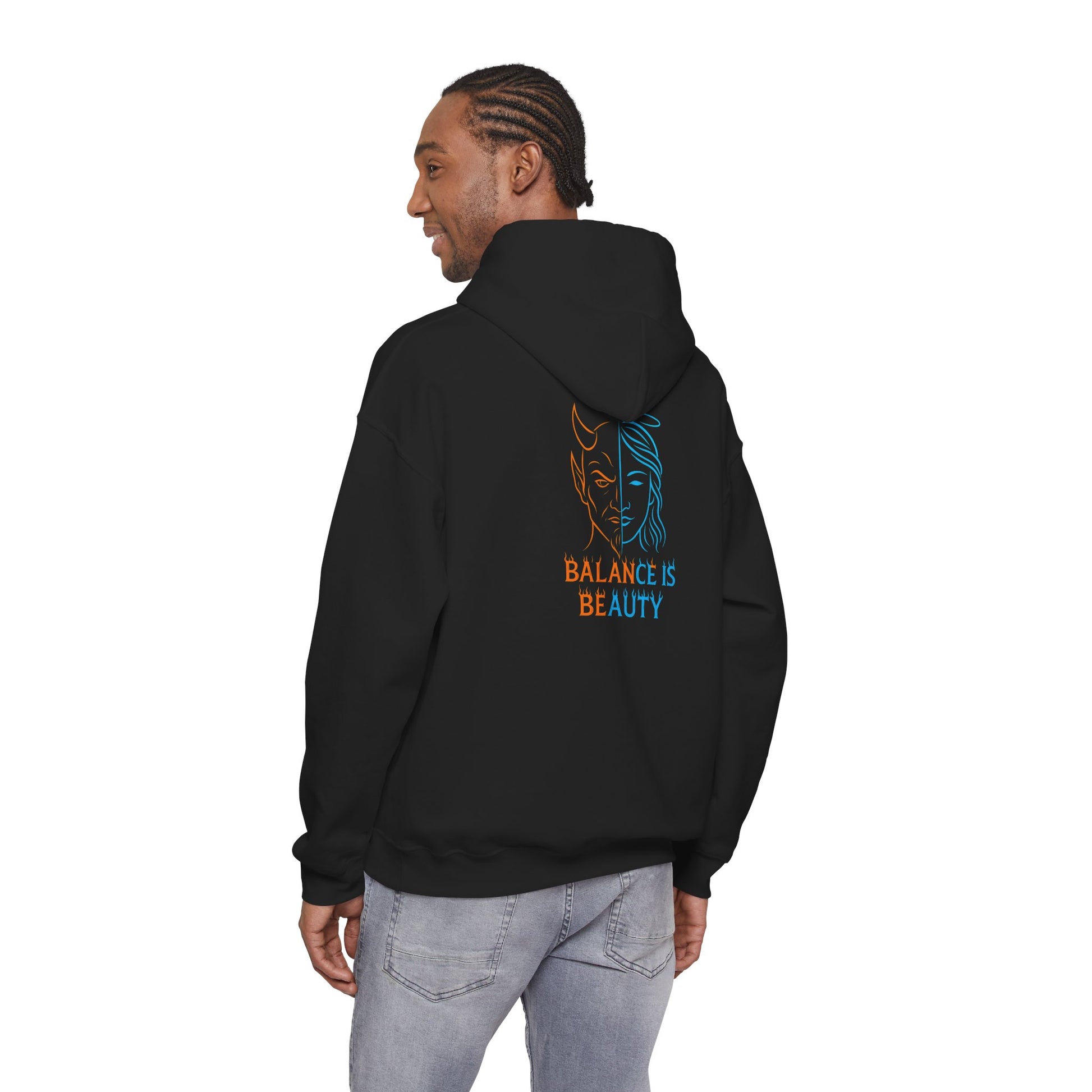 Duality Inspired Hoodie, Unisex Heavy Blend Sweatshirt, Balance is Beauty Apparel, Cozy Fashion, Gift for Her/Him, Casual Wear, Trendy [...]
