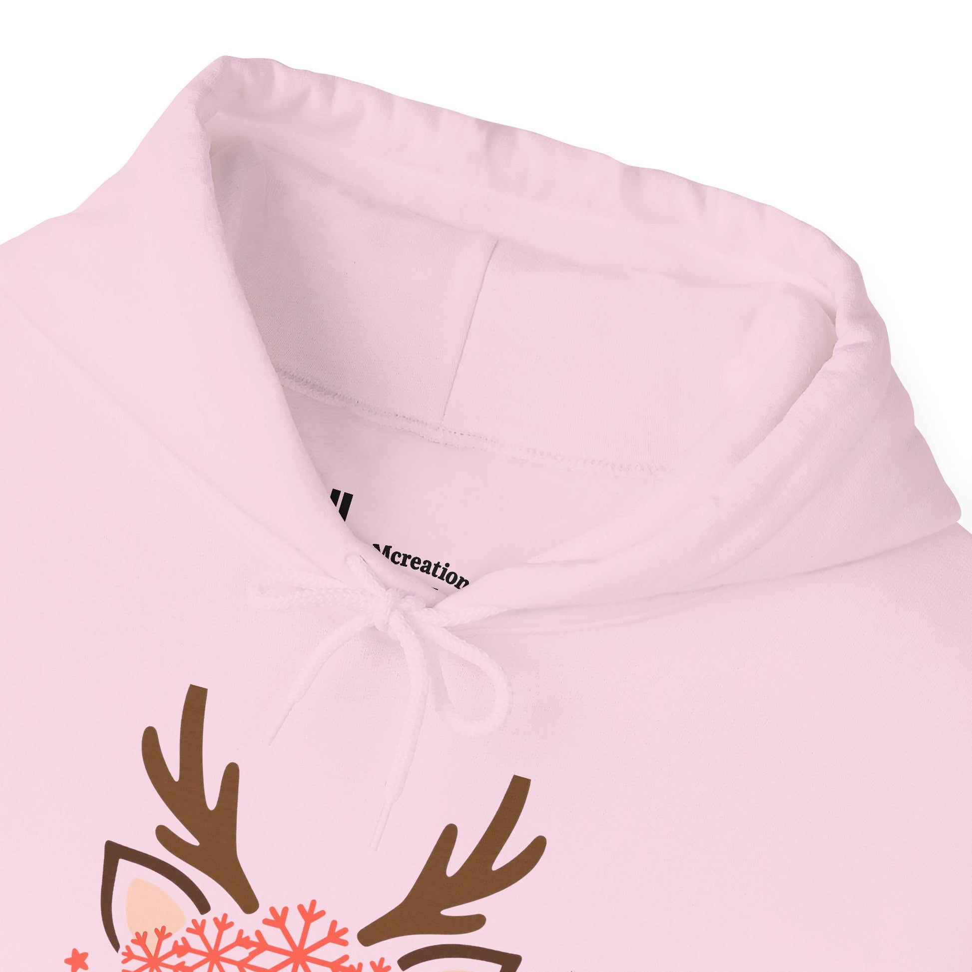 Reindeer Face Floral Hoodie – Cute Christmas Reindeer Sweatshirt