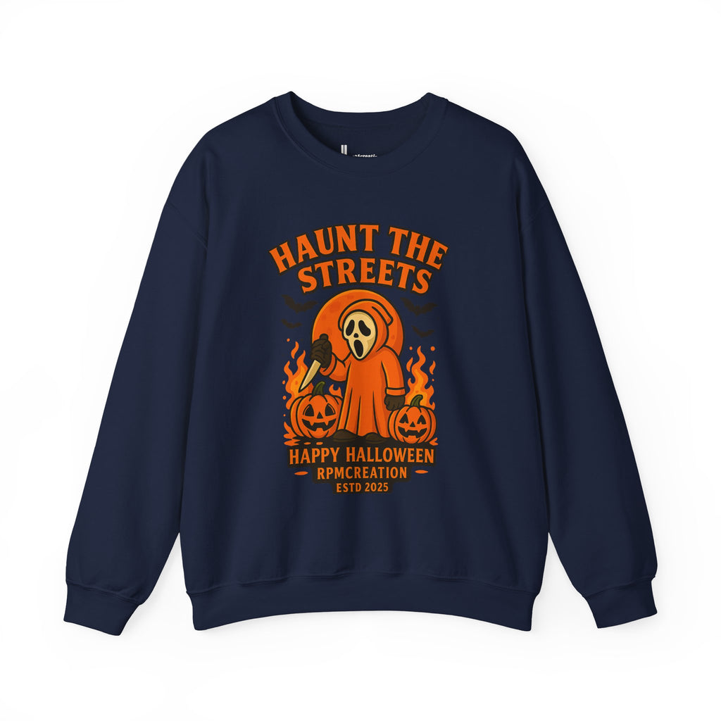Halloween Crewneck Sweatshirt - Haunt the Streets Design