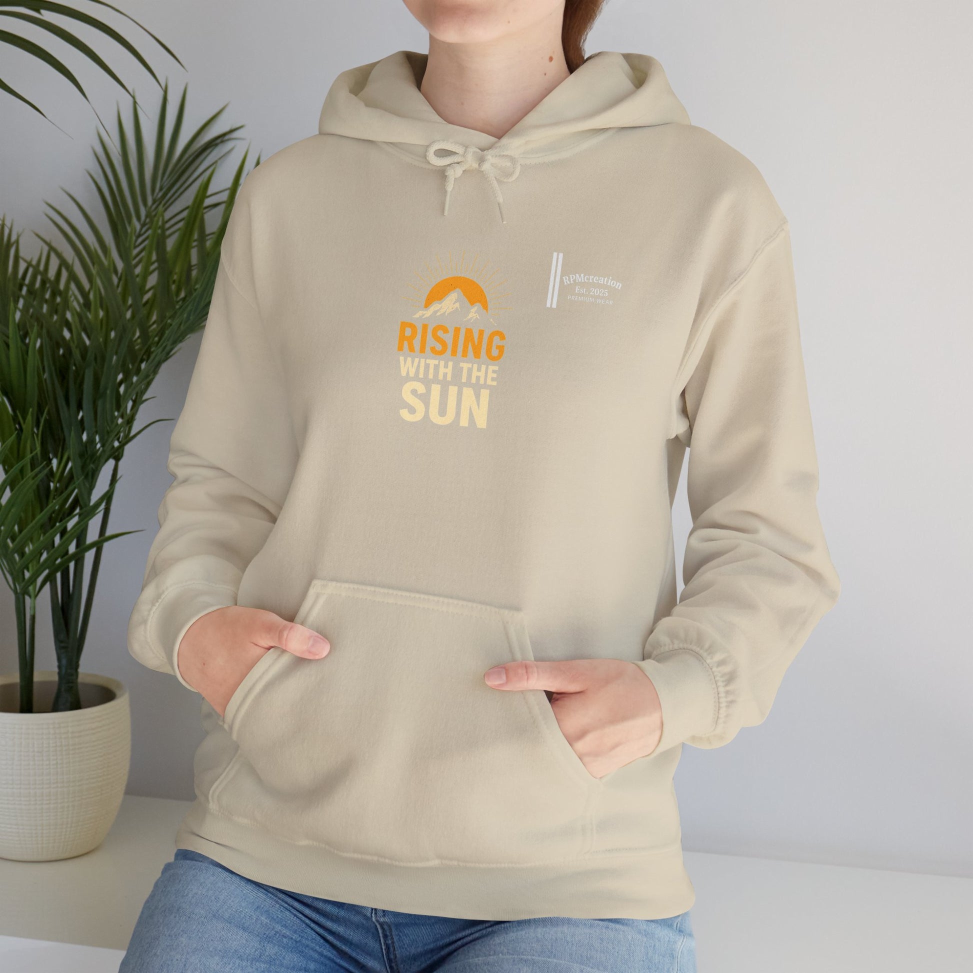 Rising Sun Hoodie with Money Bow Design | Cozy Unisex Sweatshirt for Chill Days, Gift for Friends, Streetwear, Spring Fashion