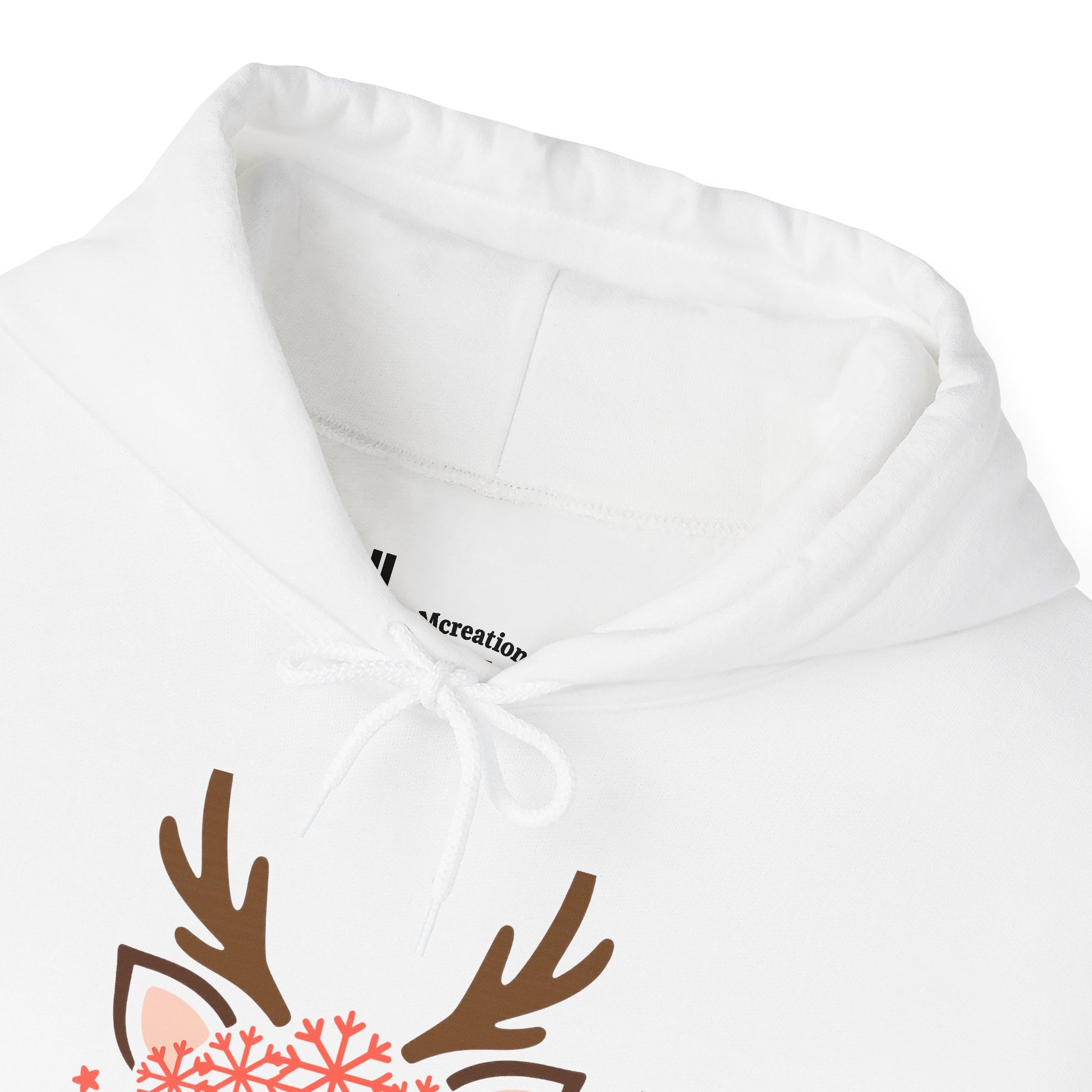 Reindeer Face Floral Hoodie – Cute Christmas Reindeer Sweatshirt