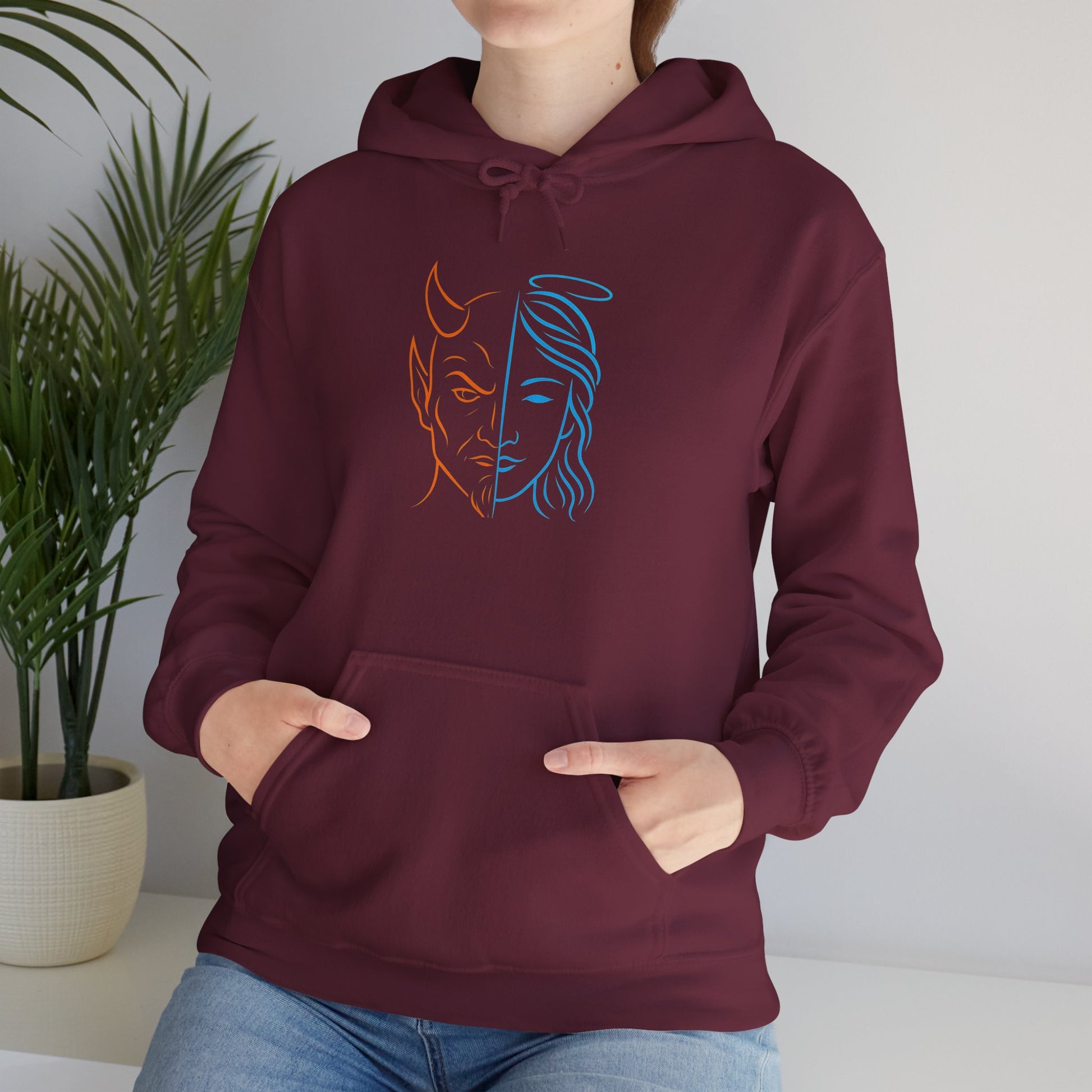 Duality Inspired Hoodie, Unisex Heavy Blend Sweatshirt, Balance is Beauty Apparel, Cozy Fashion, Gift for Her/Him, Casual Wear, Trendy [...]