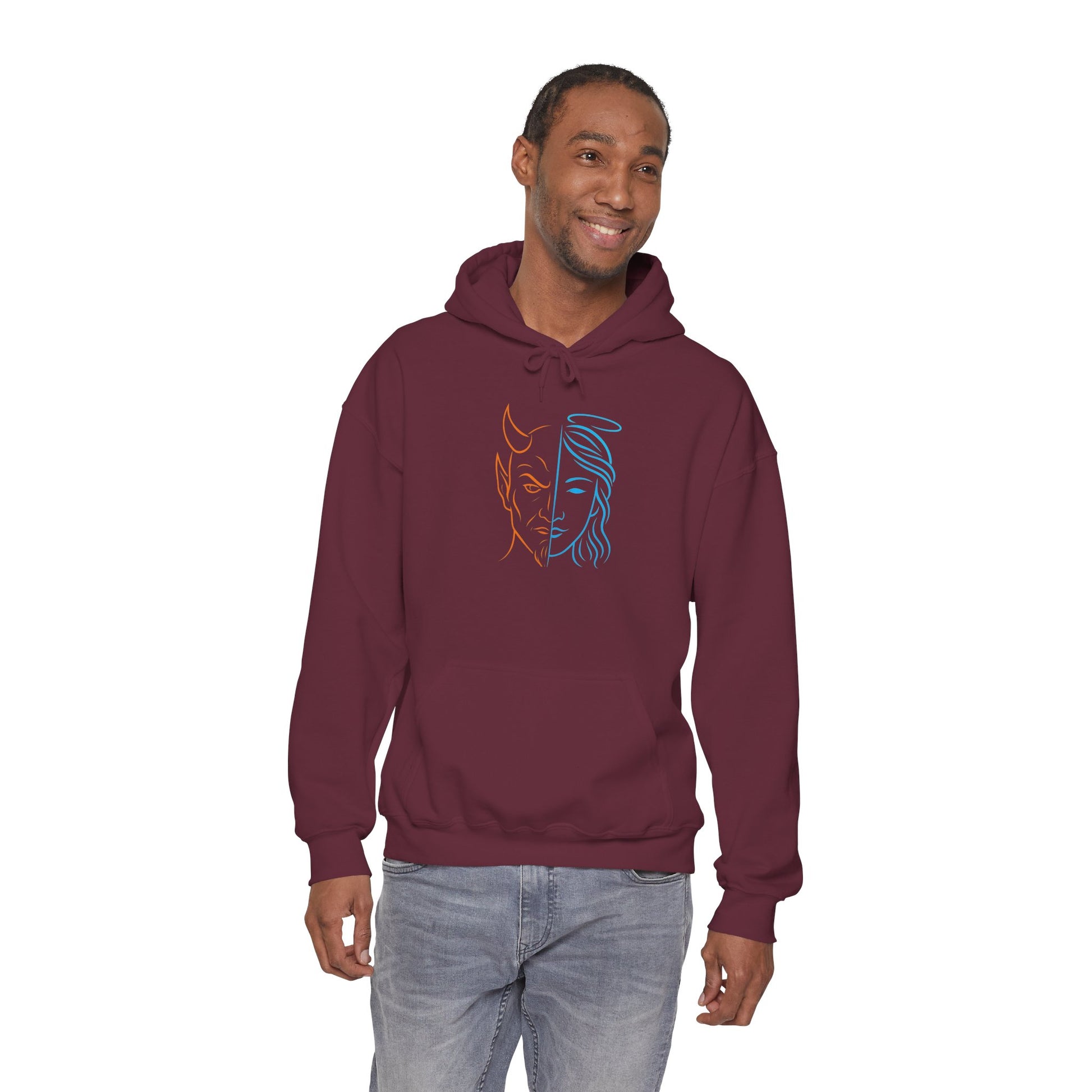 Duality Inspired Hoodie, Unisex Heavy Blend Sweatshirt, Balance is Beauty Apparel, Cozy Fashion, Gift for Her/Him, Casual Wear, Trendy [...]