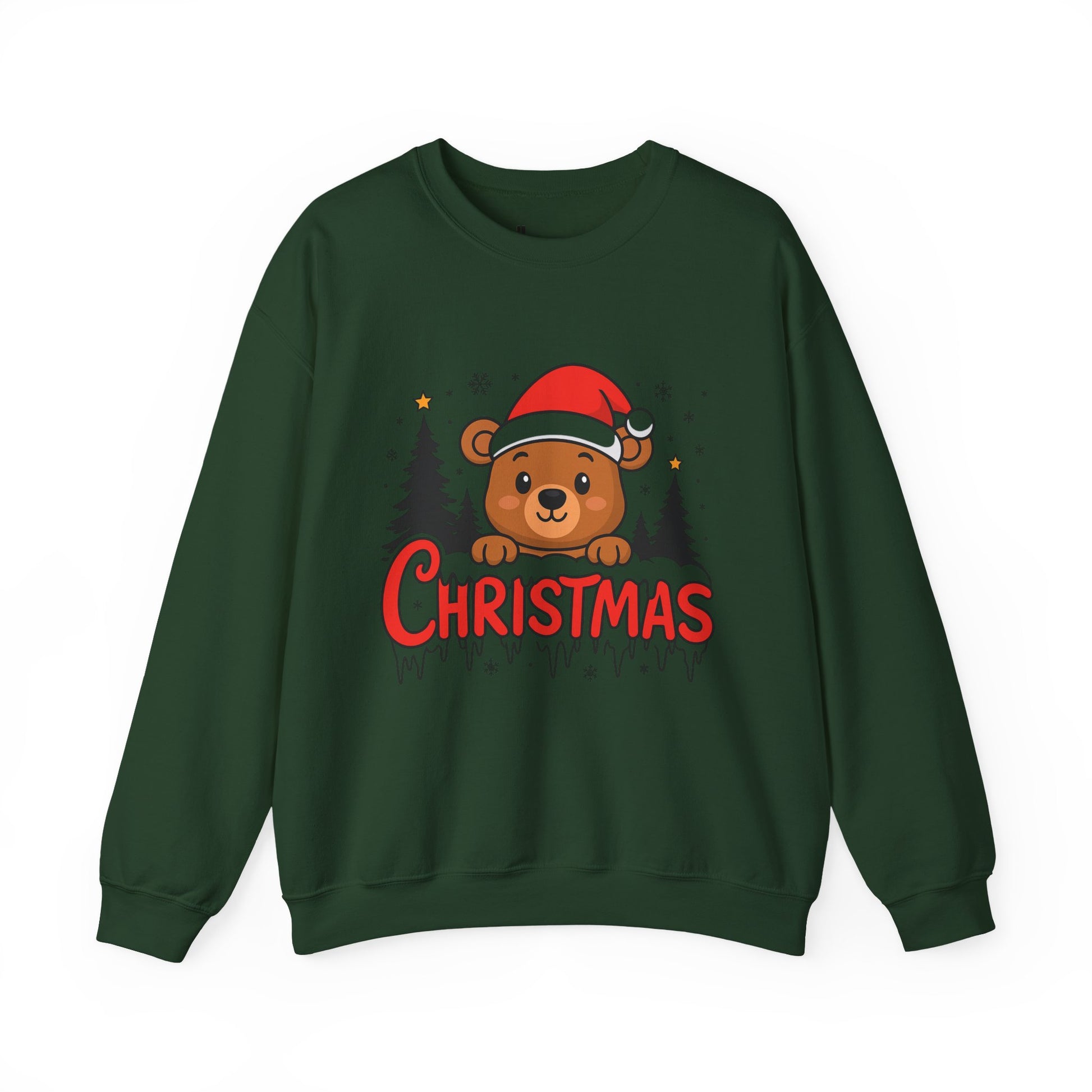 Christmas Bear Crewneck Sweatshirt – Cute Santa Bear Holiday Sweater