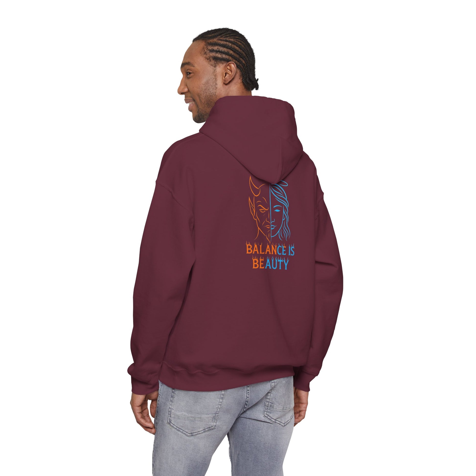 Duality Inspired Hoodie, Unisex Heavy Blend Sweatshirt, Balance is Beauty Apparel, Cozy Fashion, Gift for Her/Him, Casual Wear, Trendy [...]