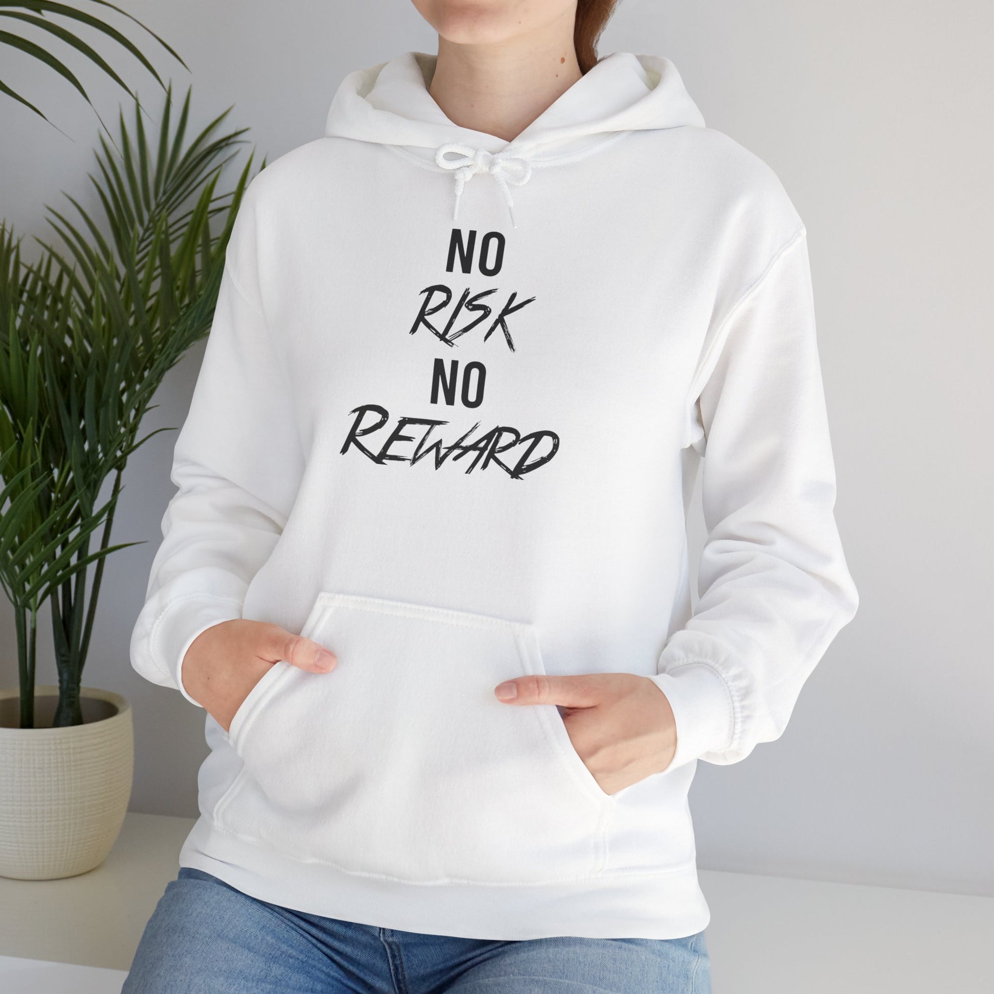 No Risk No Reward Hoodie — Motivational Graphic Hooded Sweatshirt