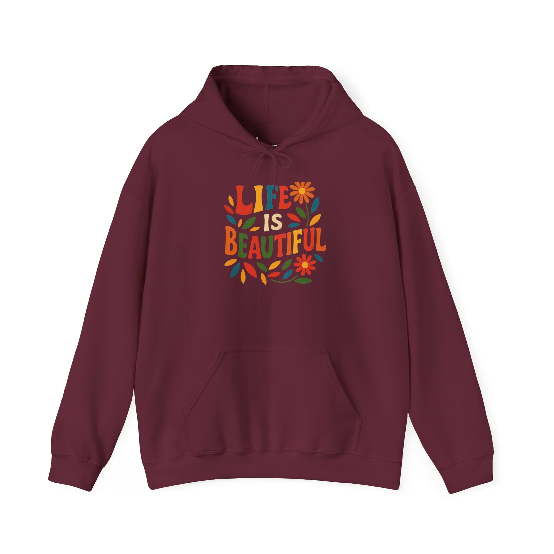Life is Beautiful Hoodie, Cozy Sweatshirt, Inspirational Gift, Spring Style, Everyday Comfort, Unisex Fashion