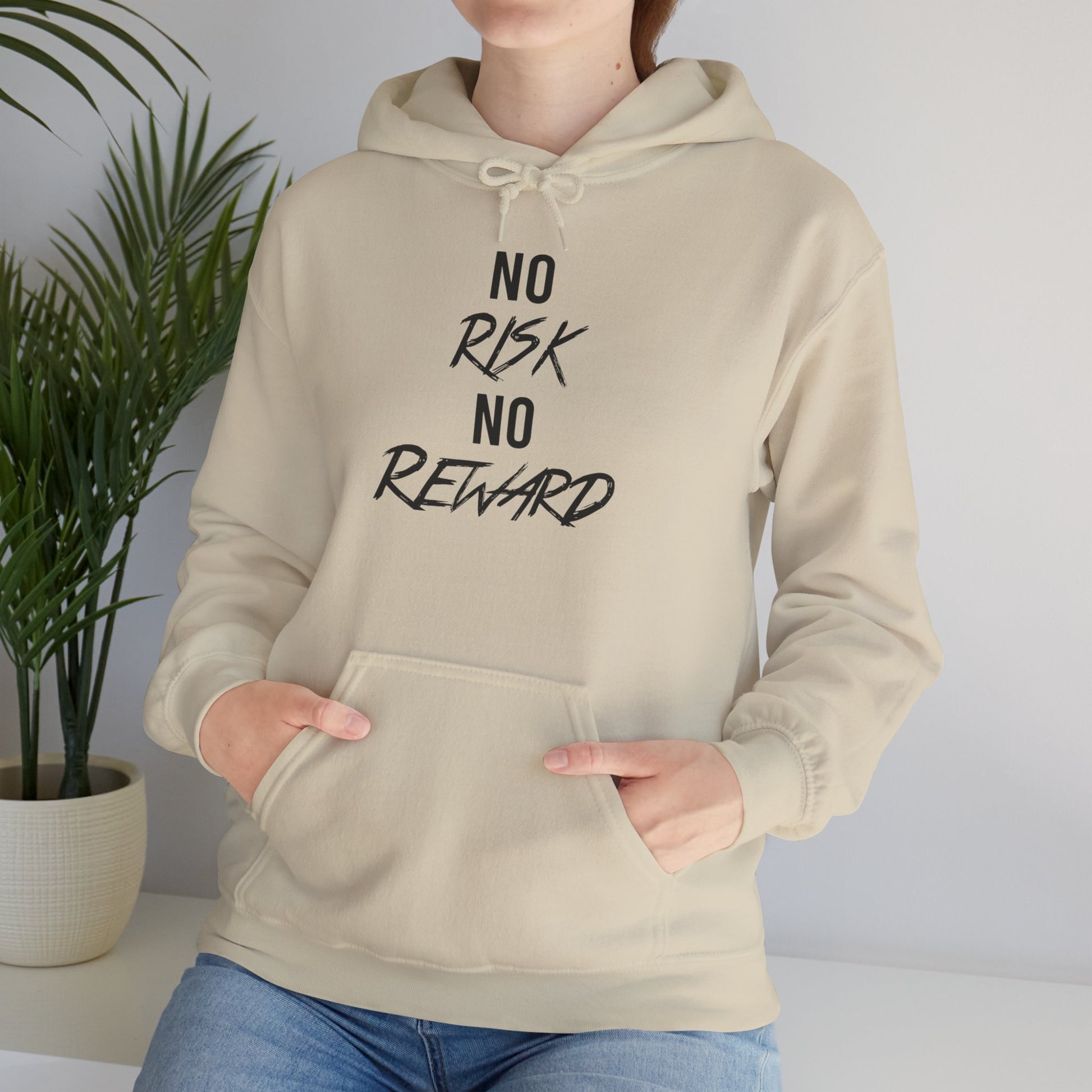 No Risk No Reward Hoodie — Motivational Graphic Hooded Sweatshirt