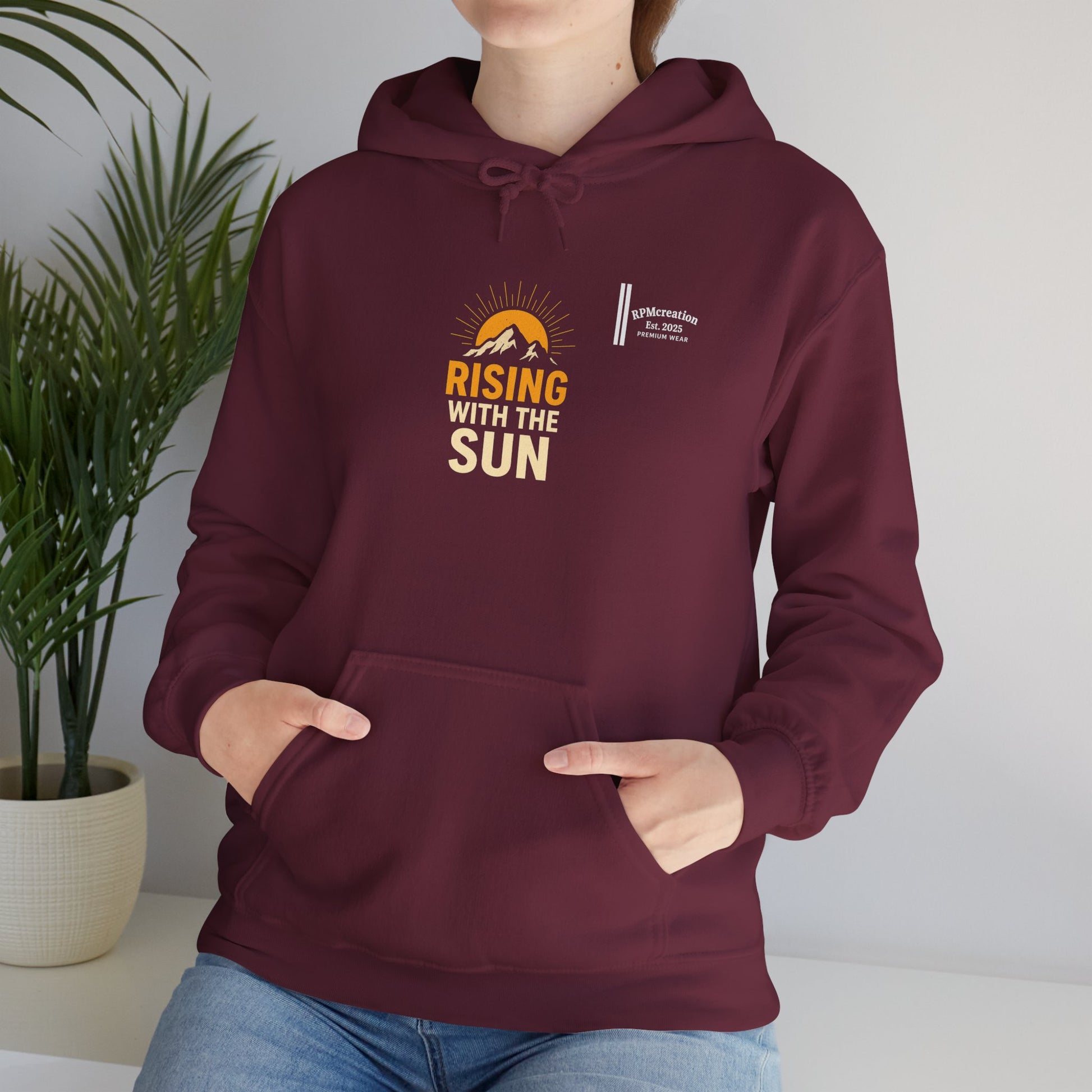 Rising Sun Hoodie with Money Bow Design | Cozy Unisex Sweatshirt for Chill Days, Gift for Friends, Streetwear, Spring Fashion