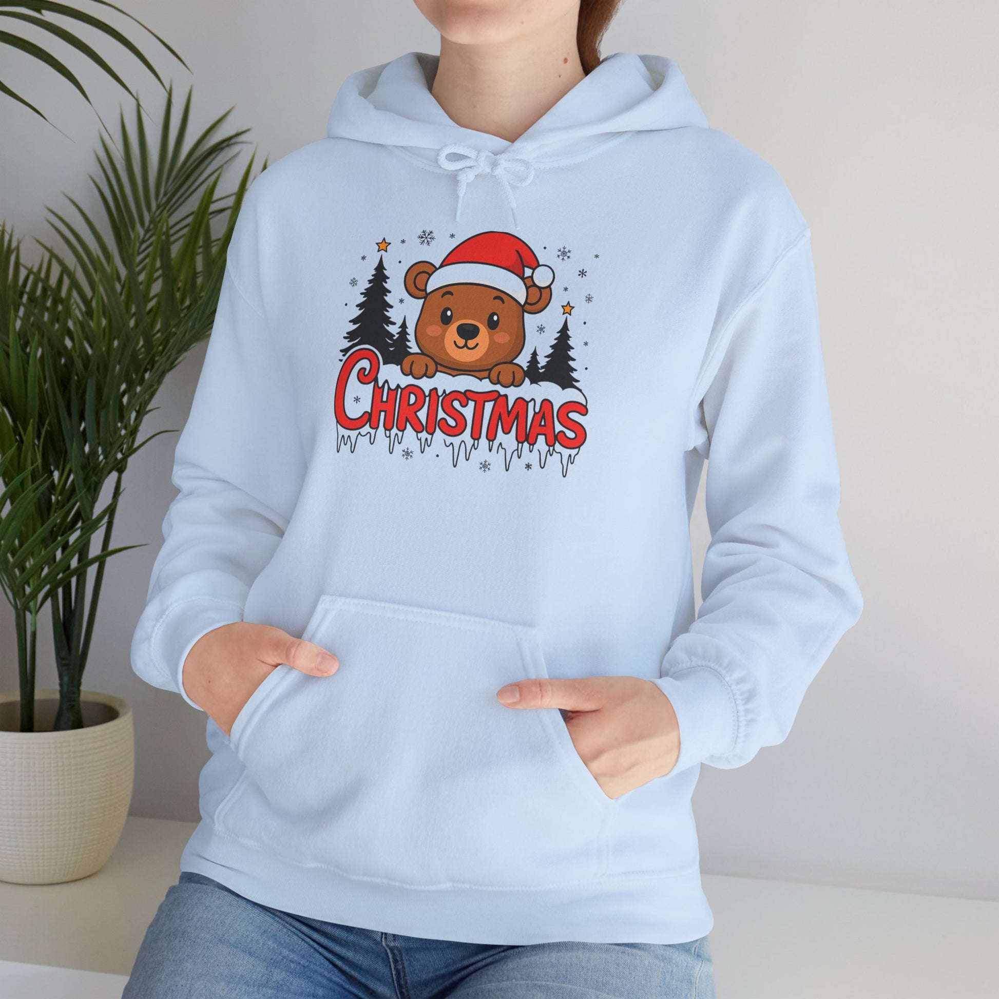 Christmas Bear Hoodie — Cute Santa Bear Holiday Sweatshirt