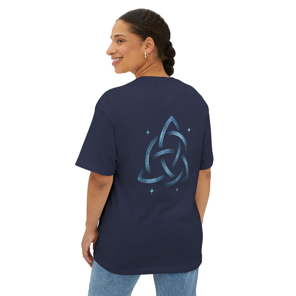 Boho Oversized Tee with Celtic Knot Design | Unisex Tee, Casual Style, Gift for Him/Her, Comfortable Wear, Summer Outfit, Festival Tee