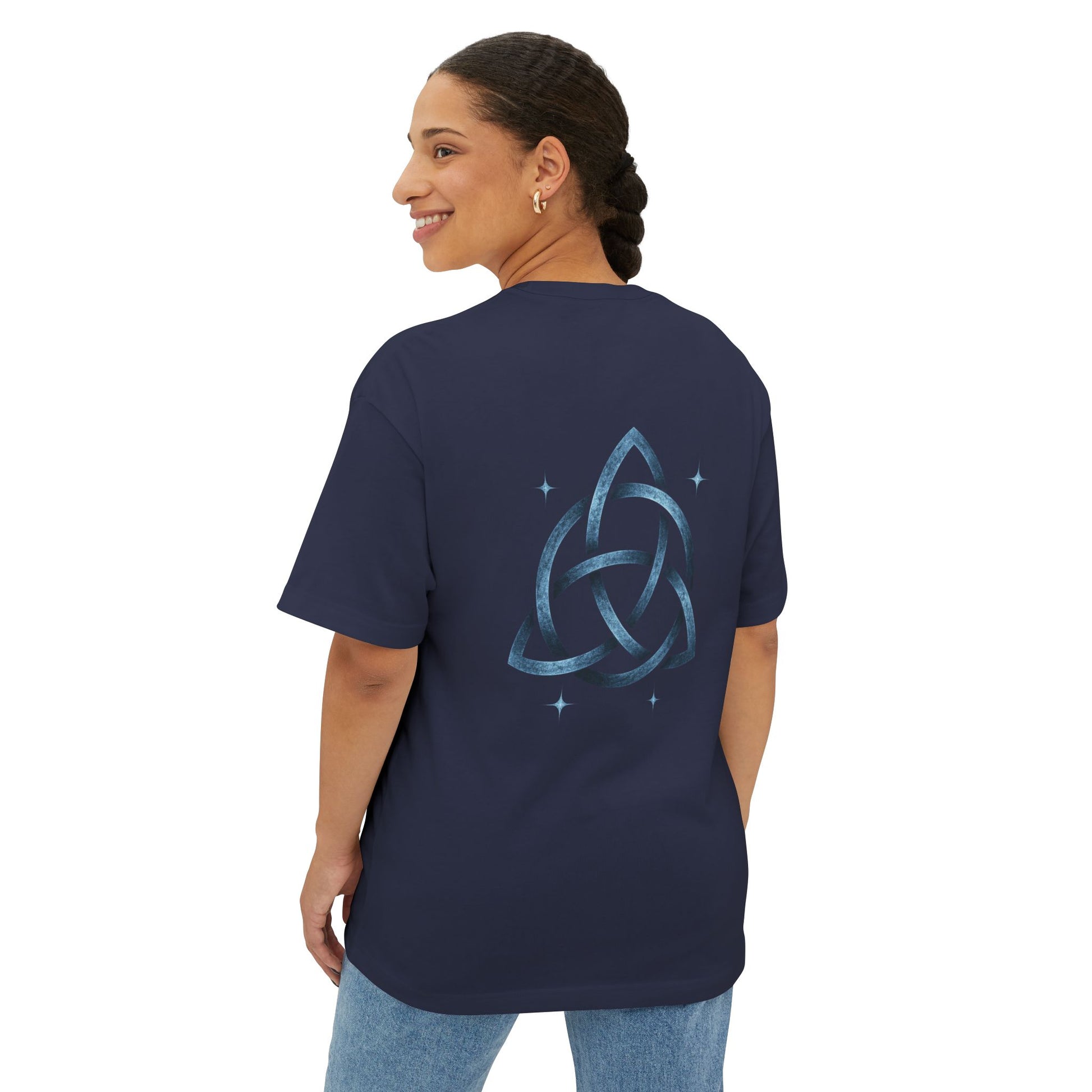 Boho Oversized Tee with Celtic Knot Design | Unisex Tee, Casual Style, Gift for Him/Her, Comfortable Wear, Summer Outfit, Festival Tee