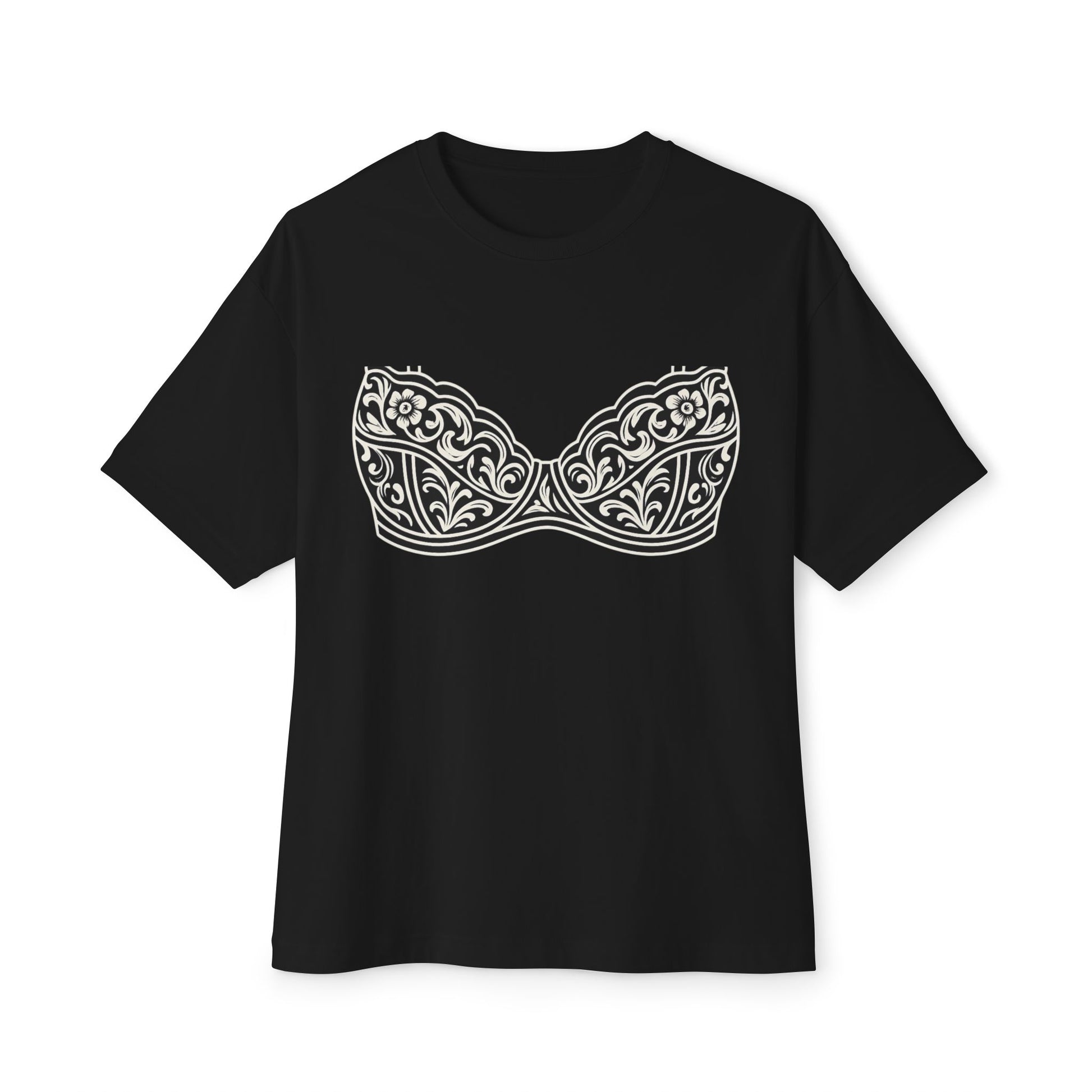 Chic Graphic Tee, female Oversized Boxy Tee with Elegant Bra Design, Trendy Casual Shirt for Everyday Wear, Gift for Her, Comfortable [...]