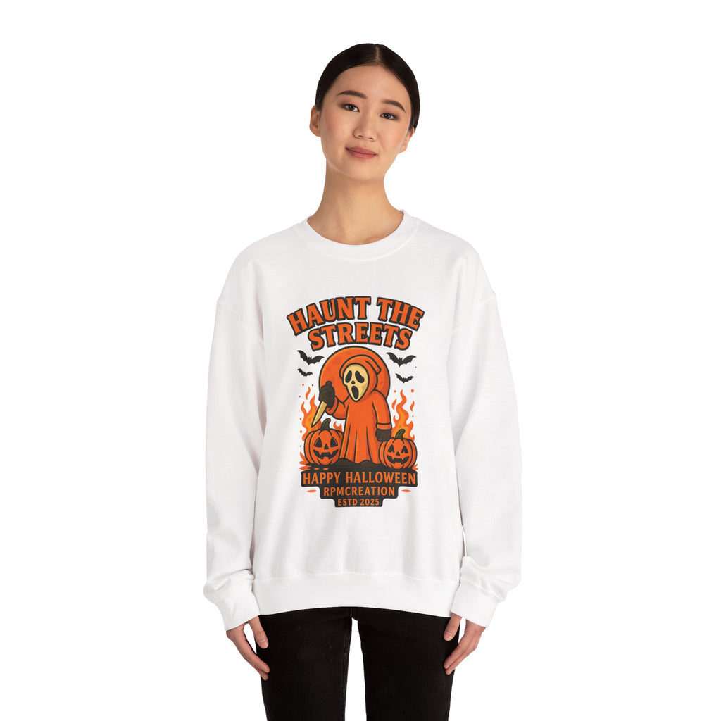 Halloween Crewneck Sweatshirt - Haunt the Streets Design