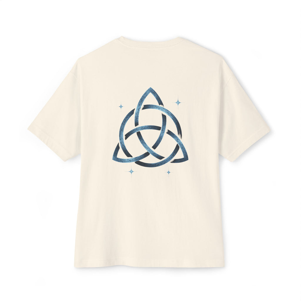 Boho Oversized Tee with Celtic Knot Design | Unisex Tee, Casual Style, Gift for Him/Her, Comfortable Wear, Summer Outfit, Festival Tee