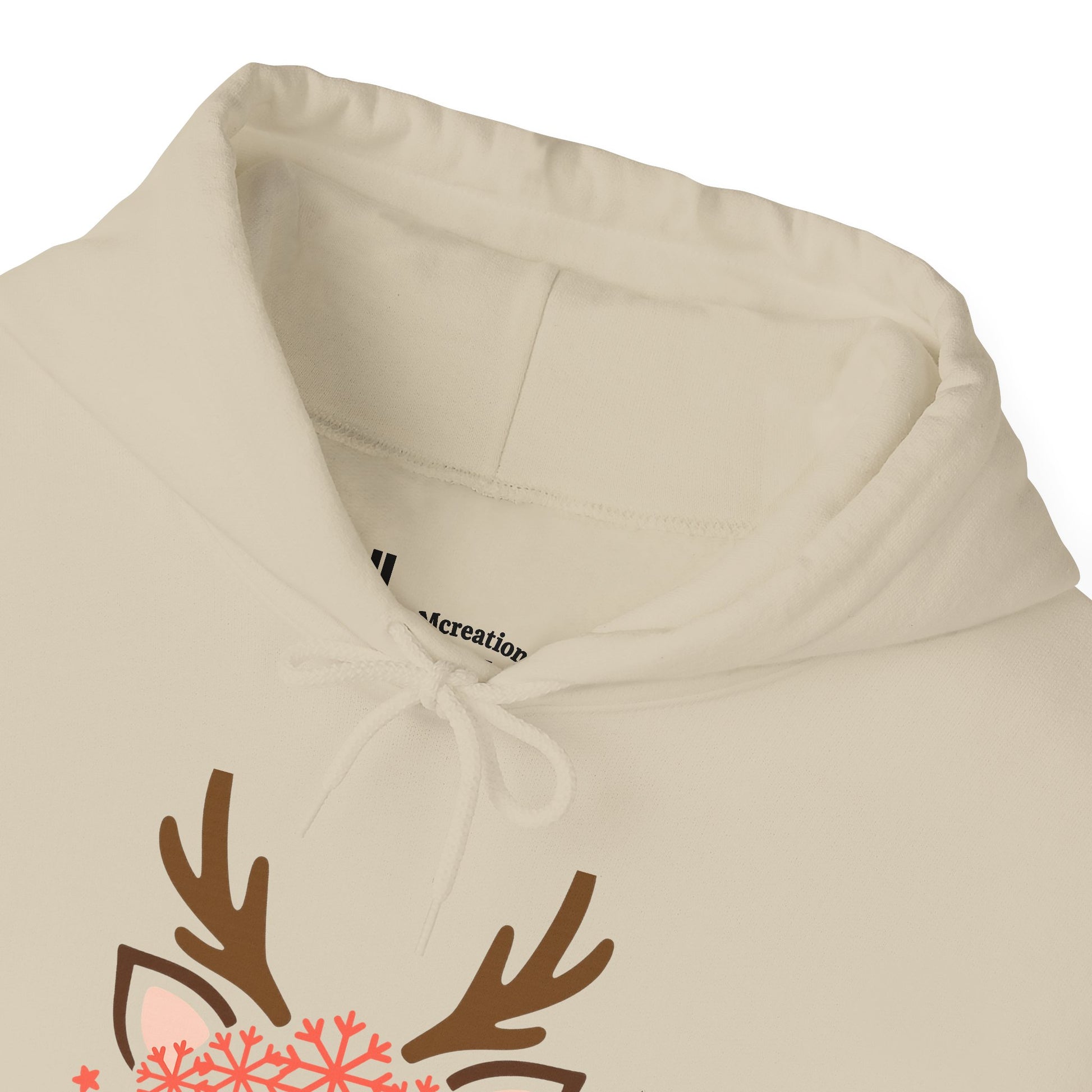 Reindeer Face Floral Hoodie – Cute Christmas Reindeer Sweatshirt