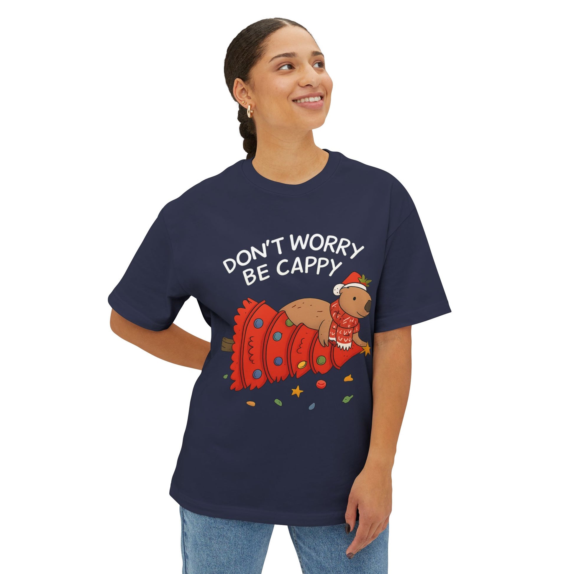 Don’t Worry Be Cappy Capybara Tee — Cute Holiday Capy Shirt