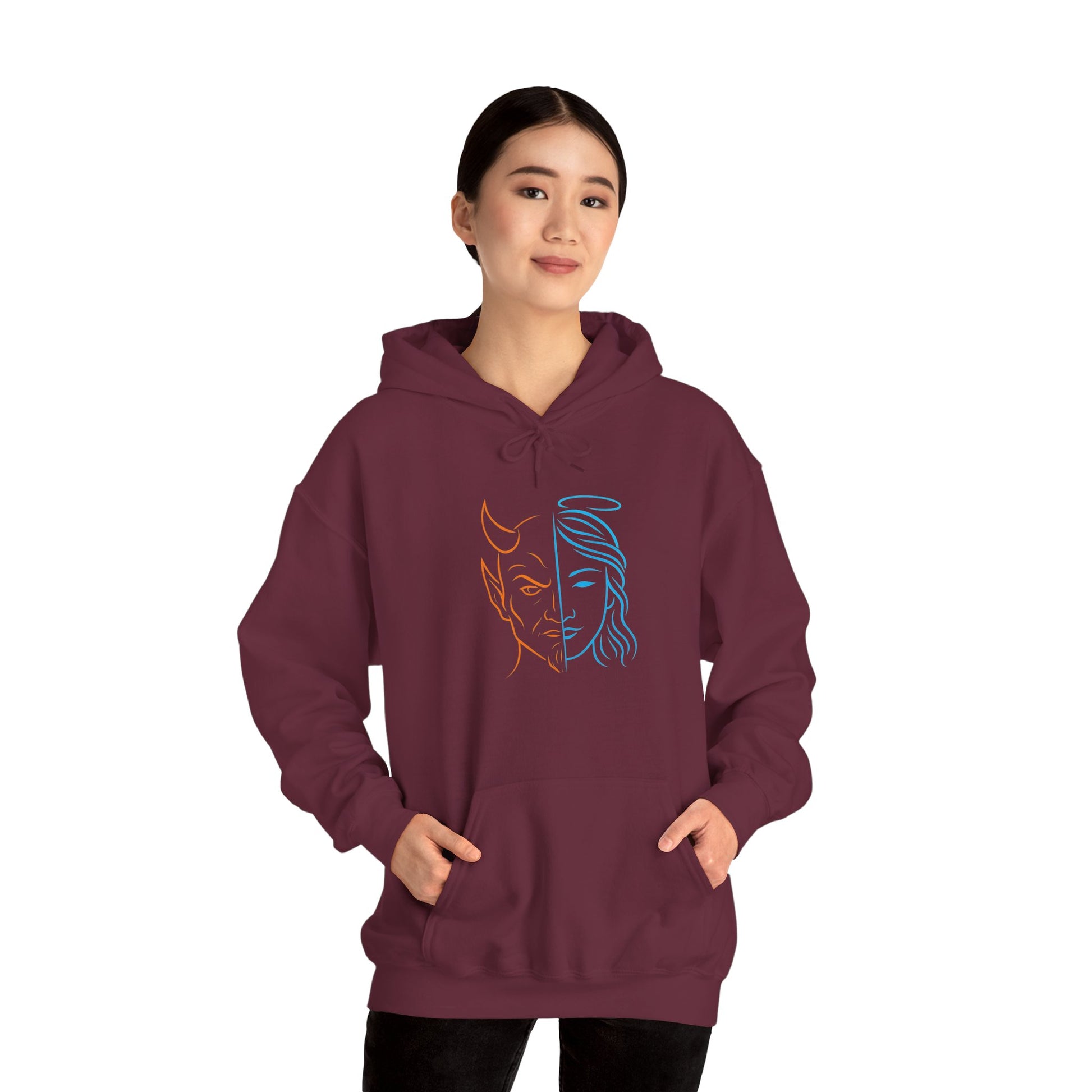 Duality Inspired Hoodie, Unisex Heavy Blend Sweatshirt, Balance is Beauty Apparel, Cozy Fashion, Gift for Her/Him, Casual Wear, Trendy [...]
