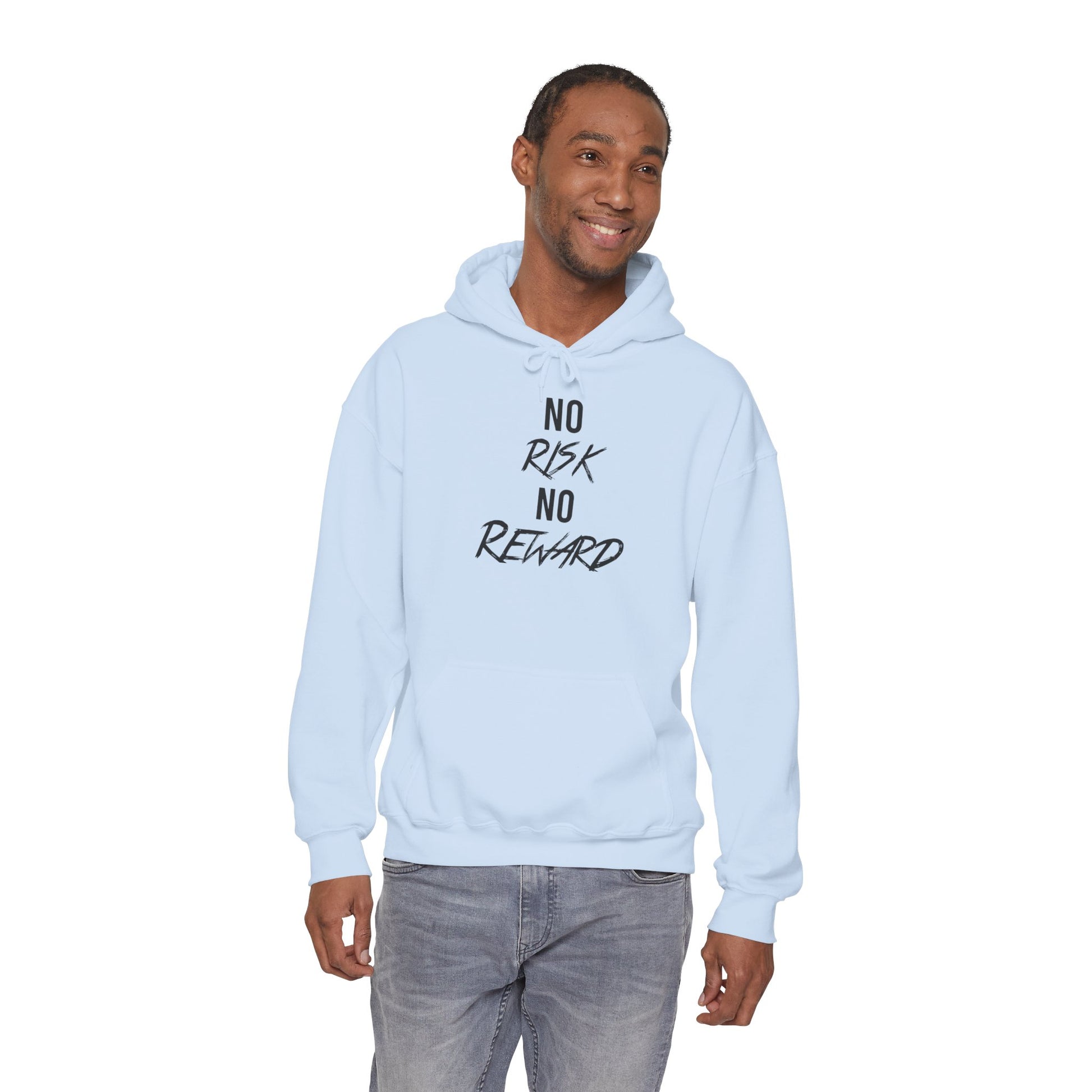 No Risk No Reward Hoodie — Motivational Graphic Hooded Sweatshirt