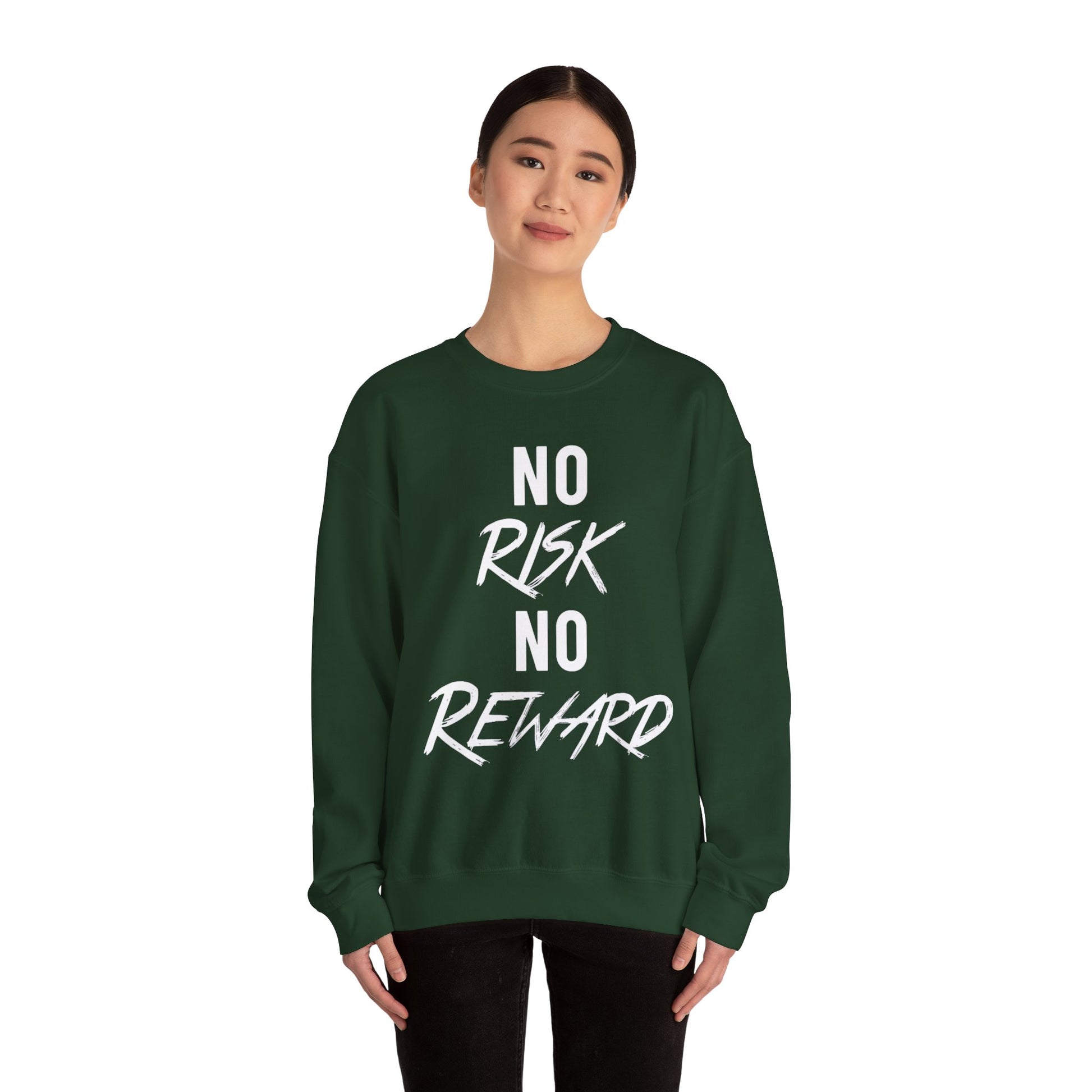 No Risk No Reward Crewneck Sweatshirt — Motivational Graphic Sweatshirt