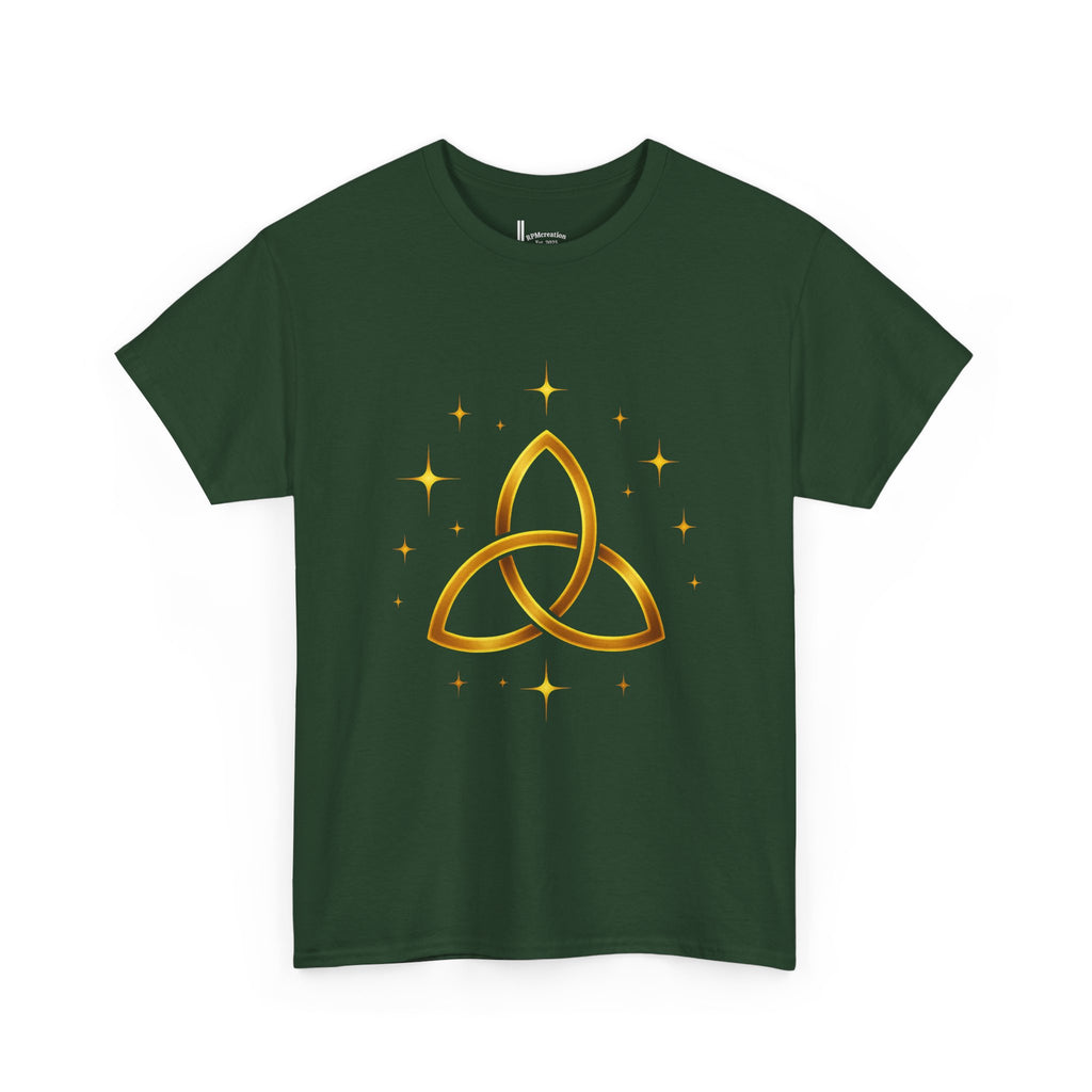 Trinity Symbol Unisex Heavy Cotton Tee | Spiritual Gift, Casual Wear, Festival Apparel, Eco-Friendly Clothing, Everyday Comfort