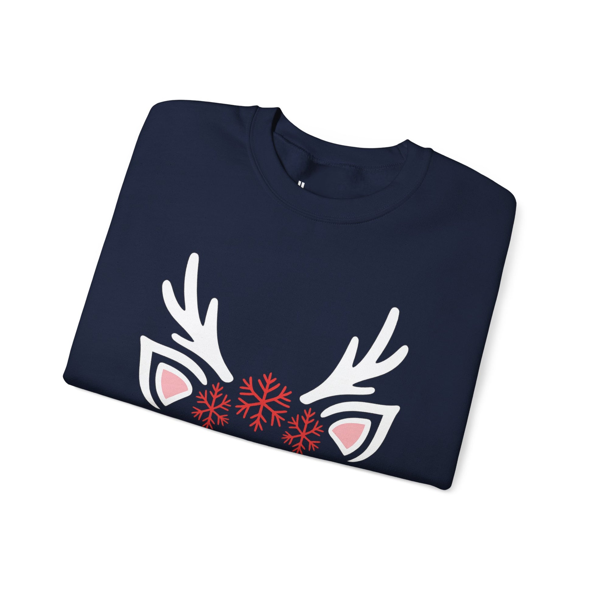 Reindeer Face Holiday Crewneck Sweatshirt