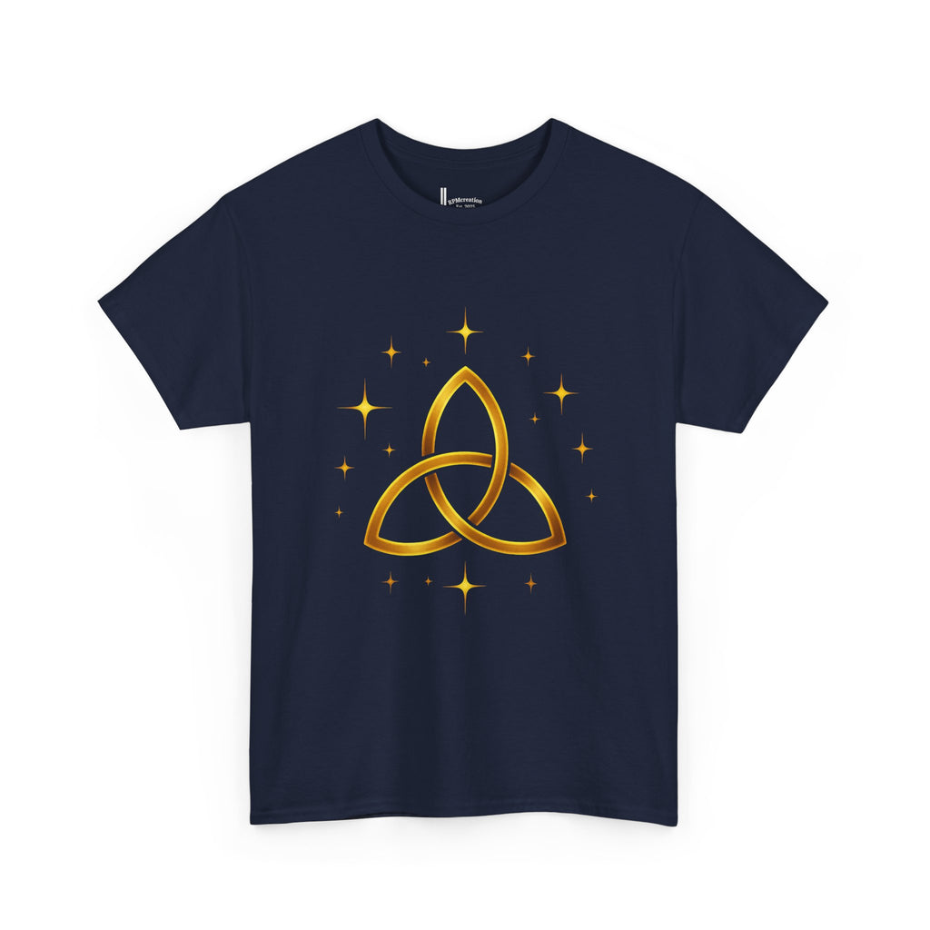 Trinity Symbol Unisex Heavy Cotton Tee | Spiritual Gift, Casual Wear, Festival Apparel, Eco-Friendly Clothing, Everyday Comfort