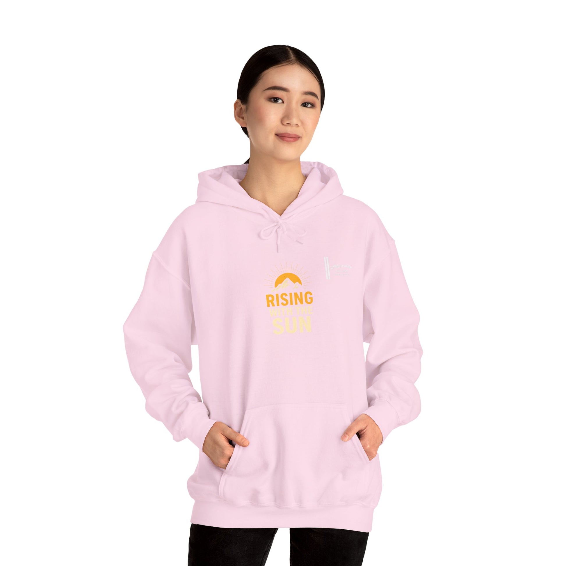 Rising Sun Hoodie with Money Bow Design | Cozy Unisex Sweatshirt for Chill Days, Gift for Friends, Streetwear, Spring Fashion