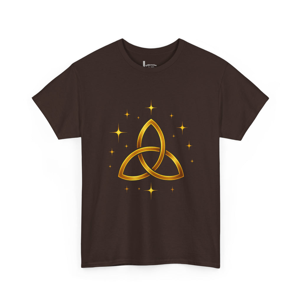 Trinity Symbol Unisex Heavy Cotton Tee | Spiritual Gift, Casual Wear, Festival Apparel, Eco-Friendly Clothing, Everyday Comfort