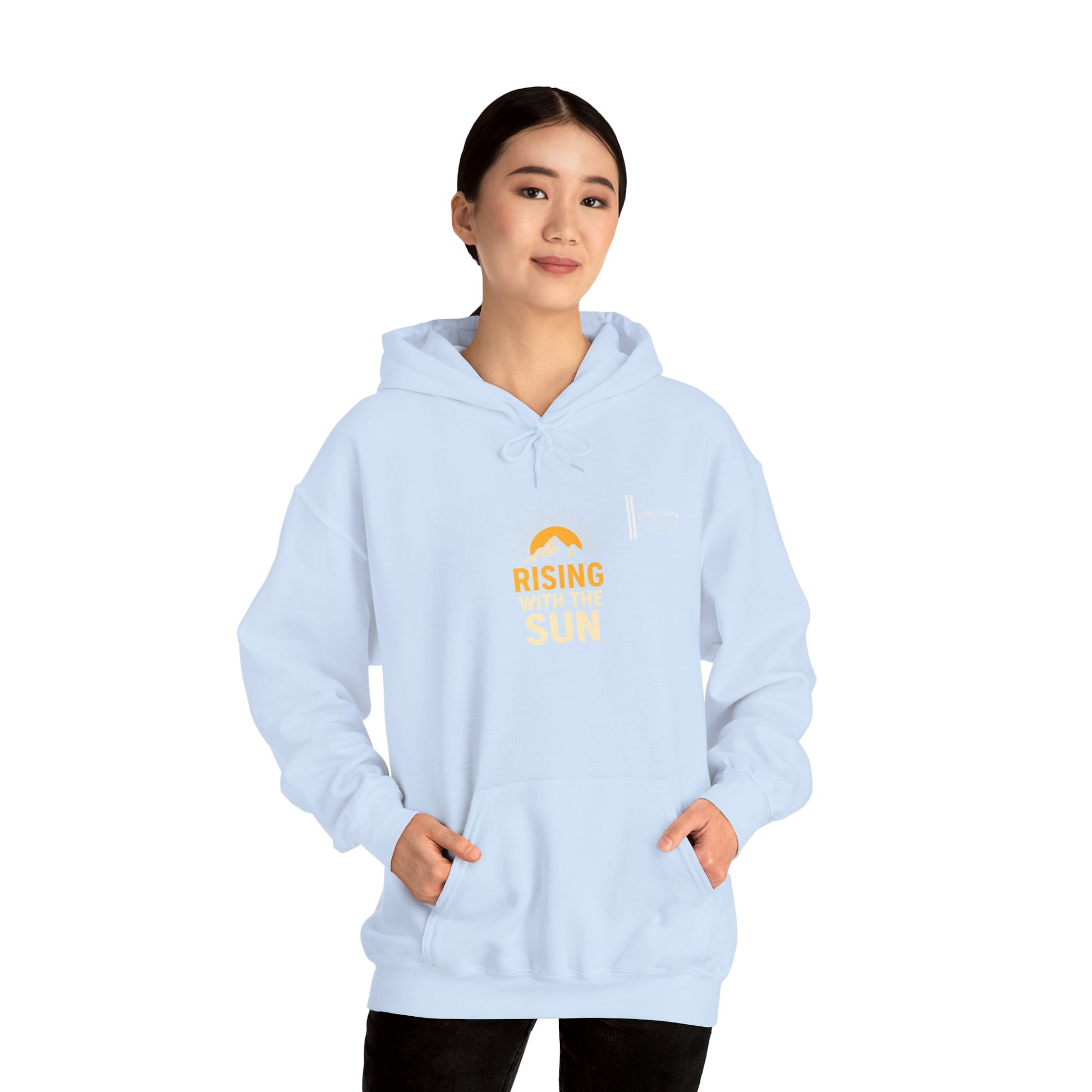 Rising Sun Hoodie with Money Bow Design | Cozy Unisex Sweatshirt for Chill Days, Gift for Friends, Streetwear, Spring Fashion
