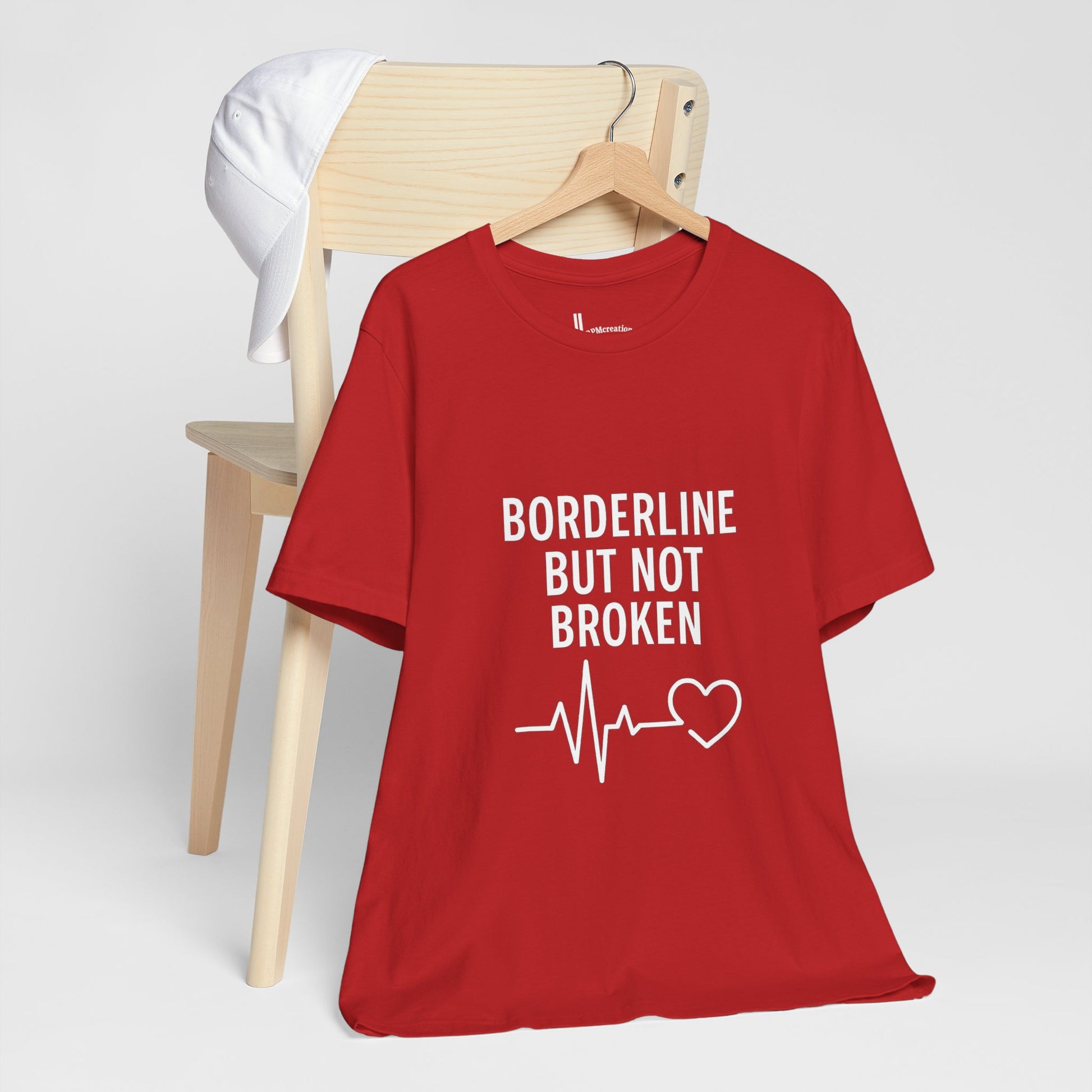 Empowering Unisex Tee - "Borderline But Not Broken" Statement Shirt, Mental Health Support, Casual Wear, Gift for Friends, [...]