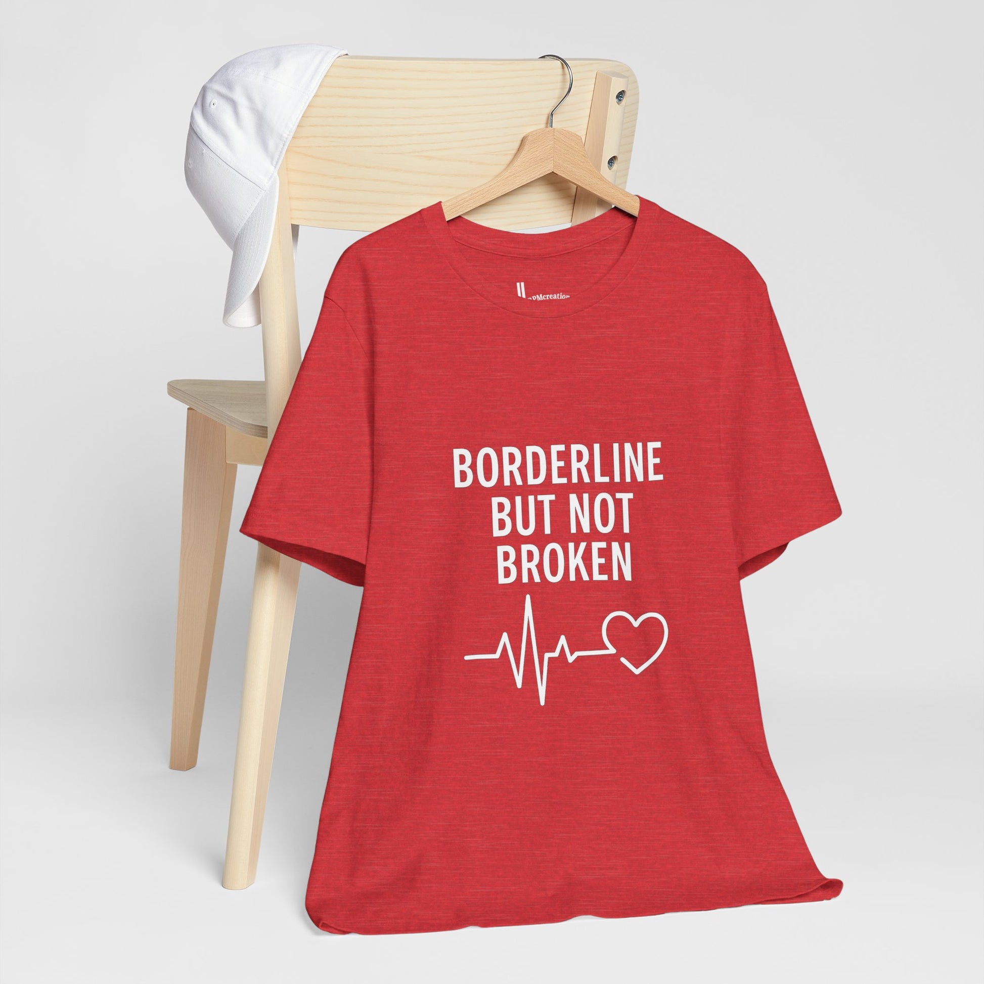 Empowering Unisex Tee - "Borderline But Not Broken" Statement Shirt, Mental Health Support, Casual Wear, Gift for Friends, [...]