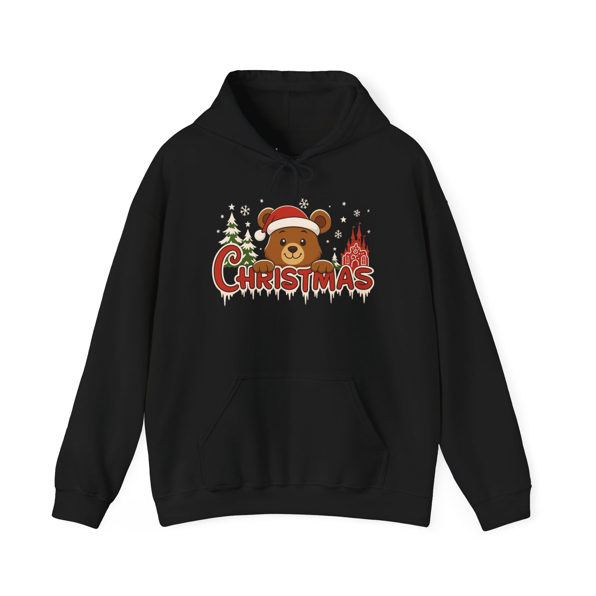 Christmas Bear Hoodie – Cute Santa Hat Holiday Sweatshirt