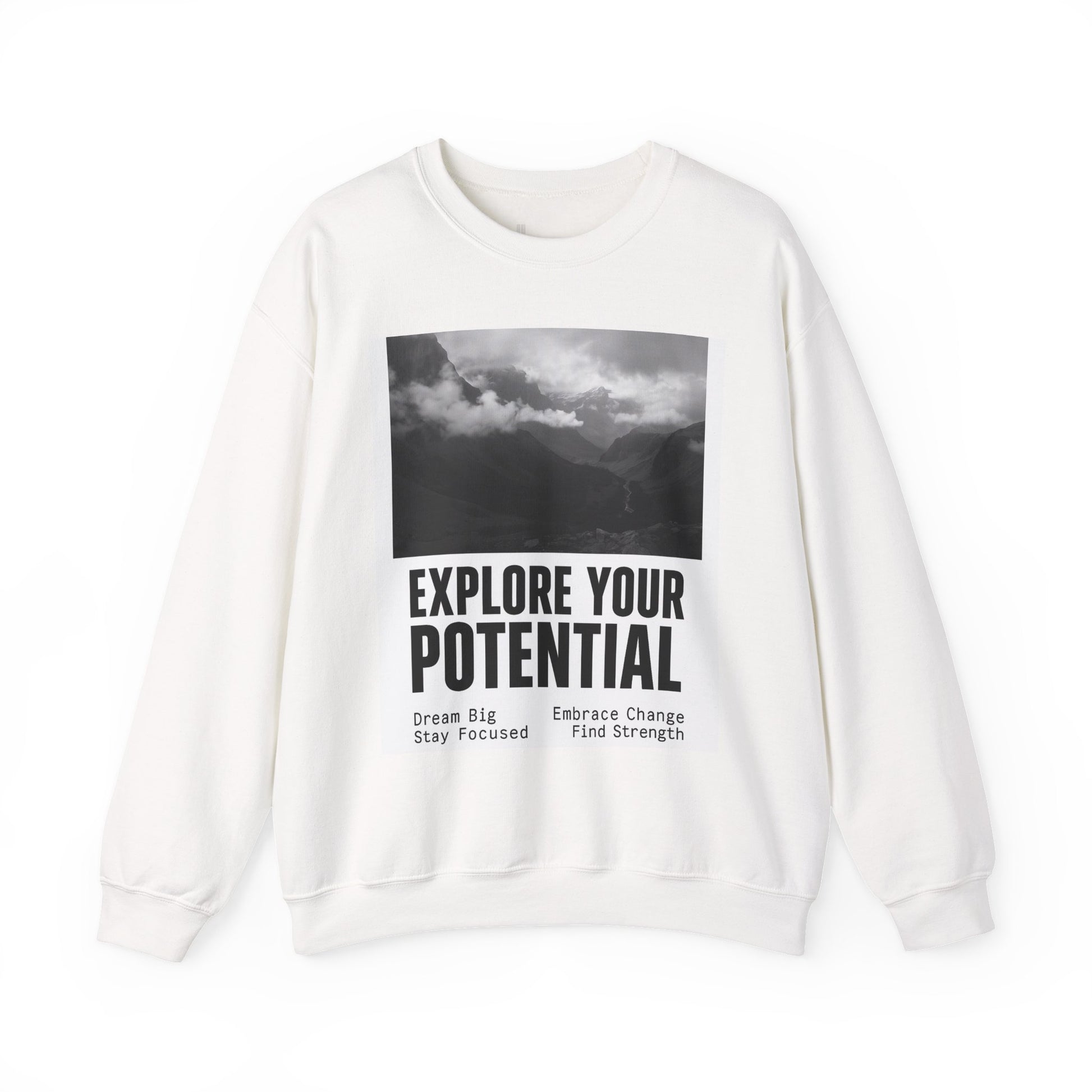 Inspirational Crewneck Sweatshirt for Dreamers, Explore Your Potential, Motivational Apparel, Gift for Graduates, Cozy Unisex Sweatshirt